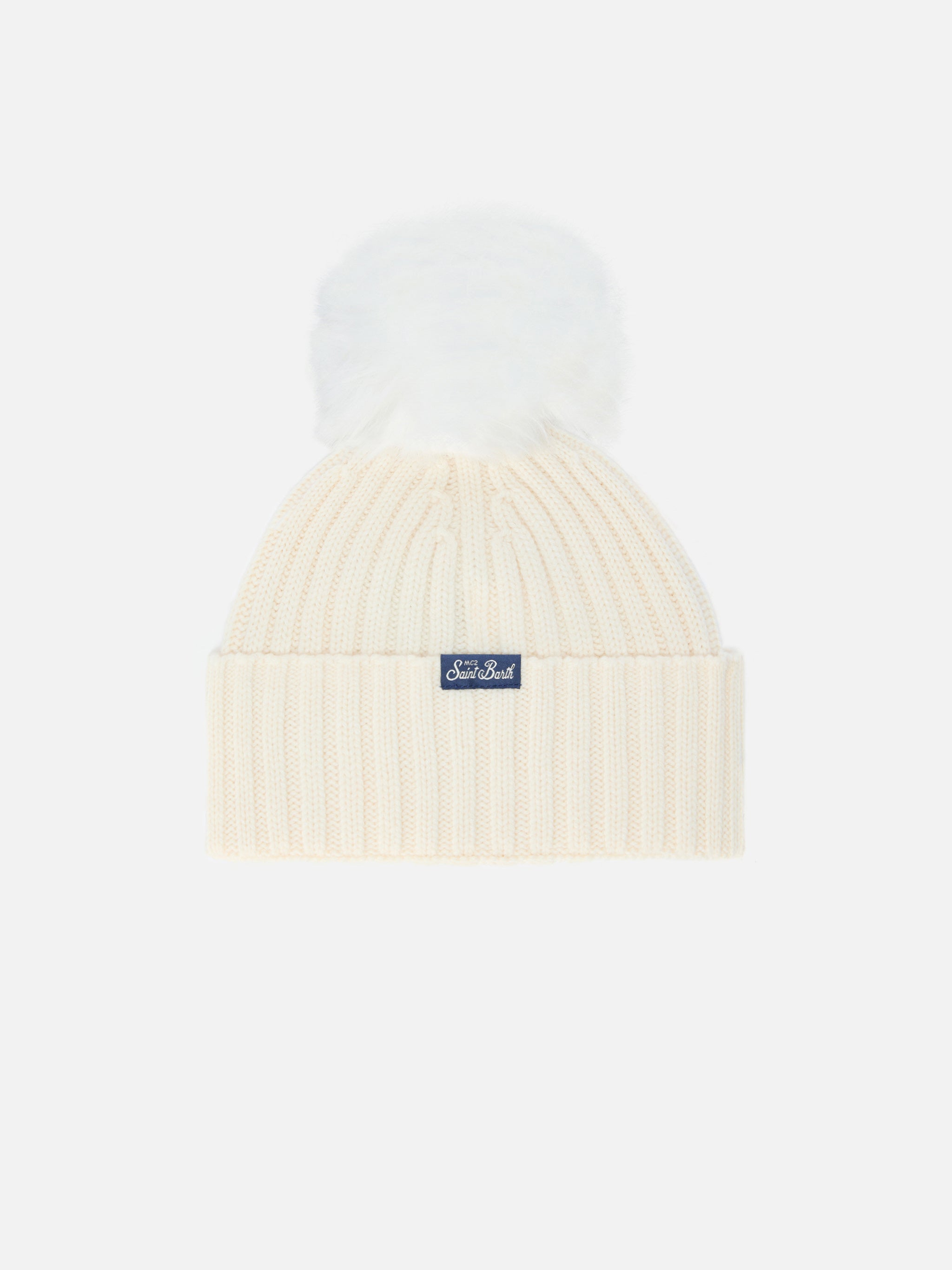 mc2-saint-barth-berretto-wengen-jr-f-in-misto-cashmere-bianco-con-ricamo-favolos image 3