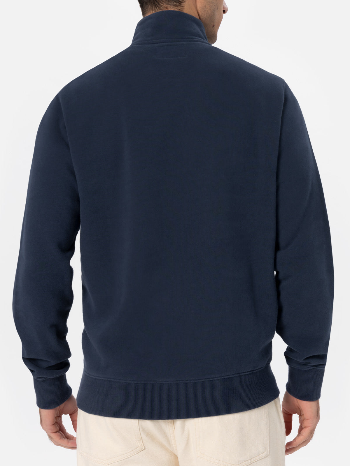 mc2-saint-barth-felpa-dunkan-uomo-blu-navy-mezza-zip-in-cotone-con-ricamo-logo image 4