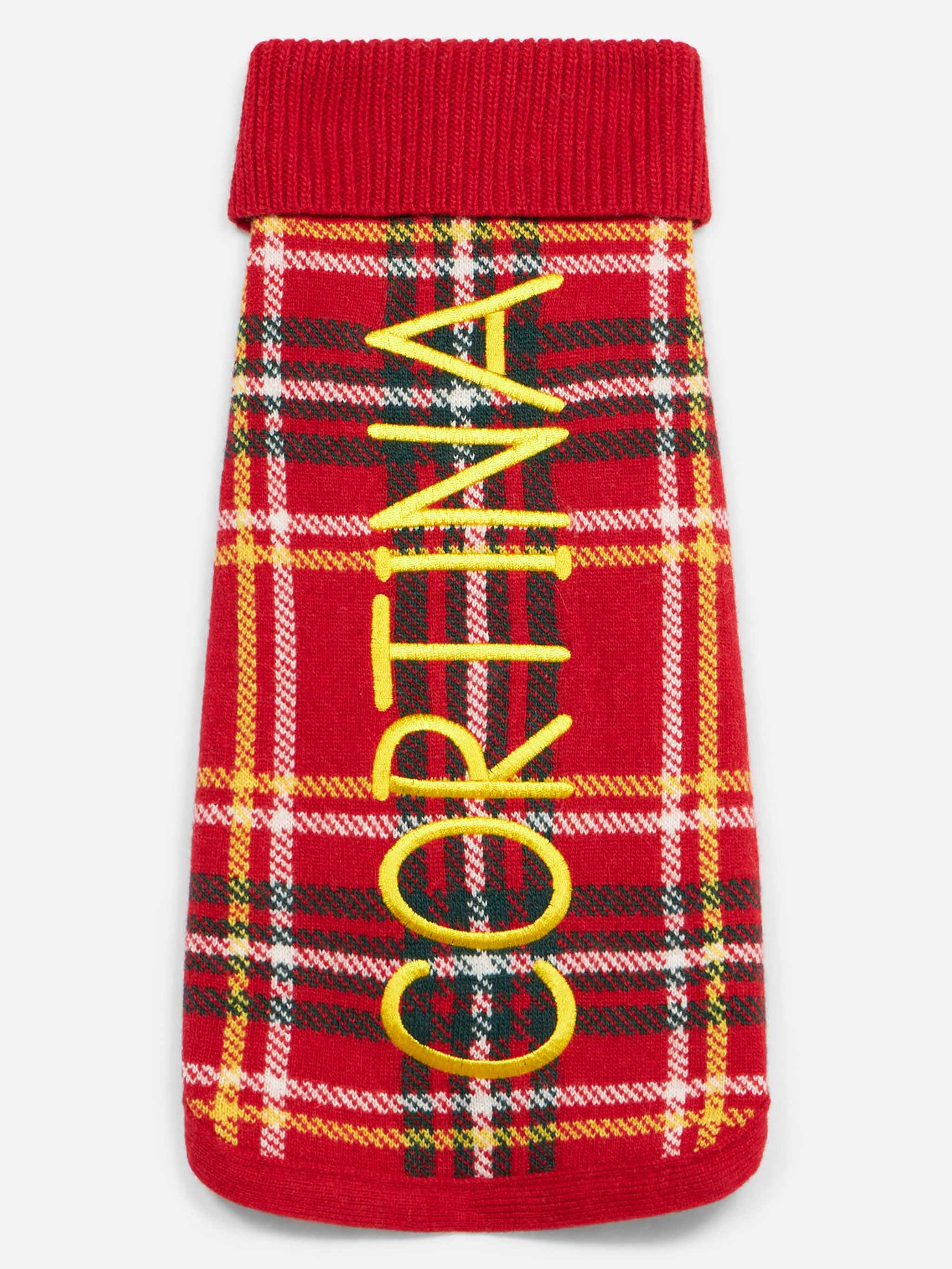 mc2-saint-barth-maglioncino-cane-dolcevita-tartan-rosso image 2
