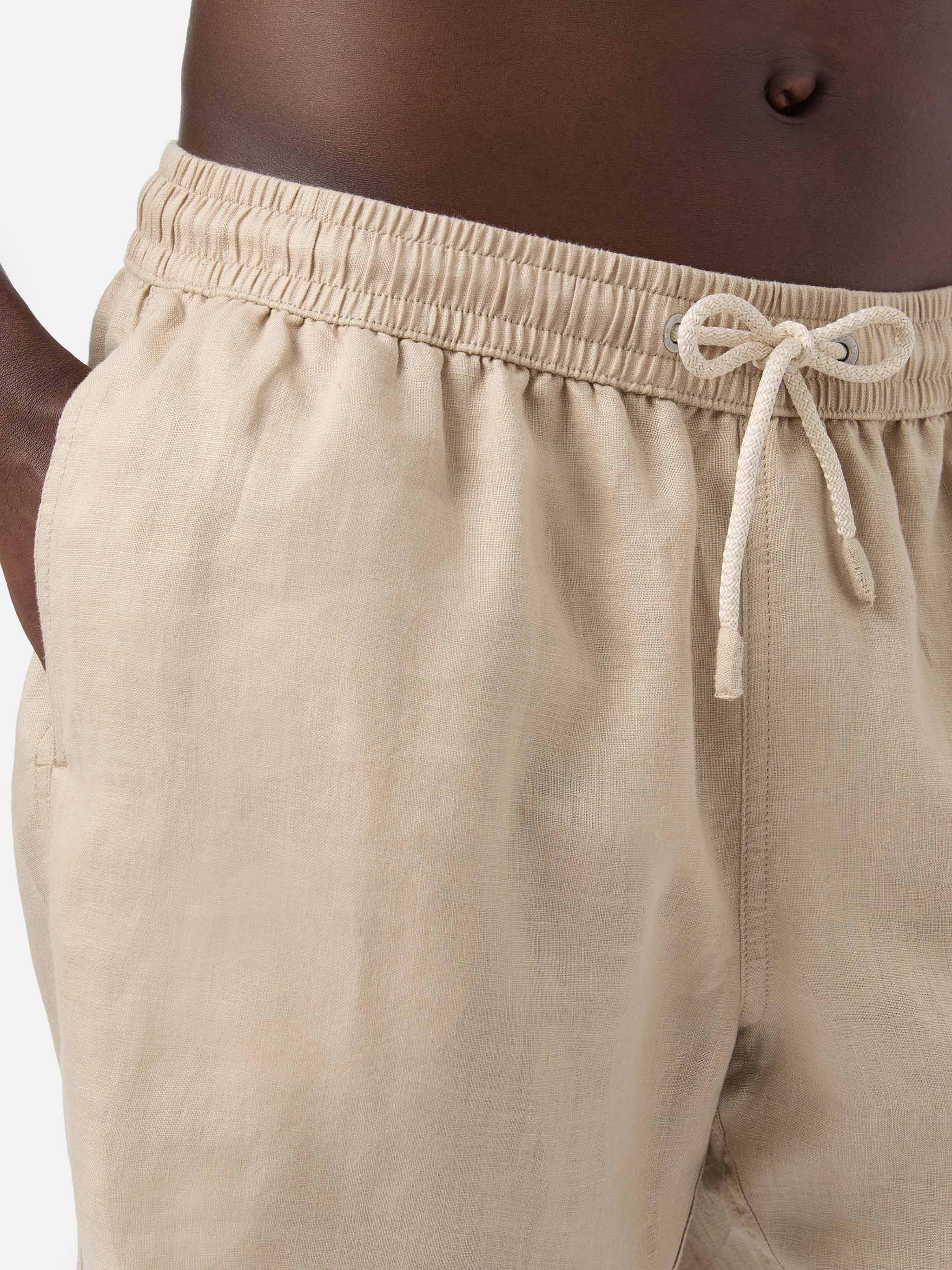 costume-da-bagno-mc2-saint-barth-gustavia-in-puro-lino-beige-tinta-unita-modello image 5