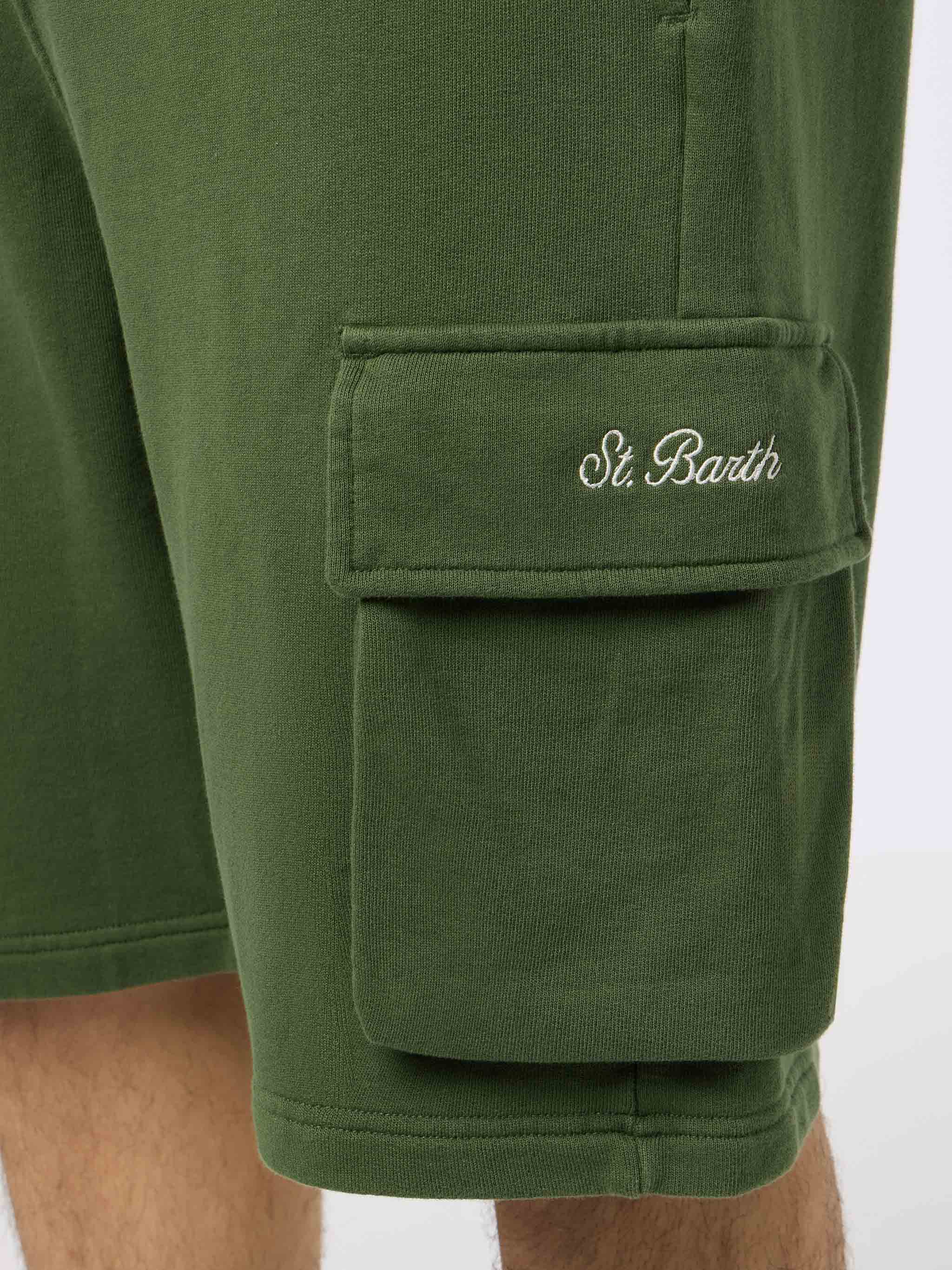 bermuda-cargo-mc2-saint-barth-cargy-in-puro-cotone-verde-militare-tinta-unita image 3