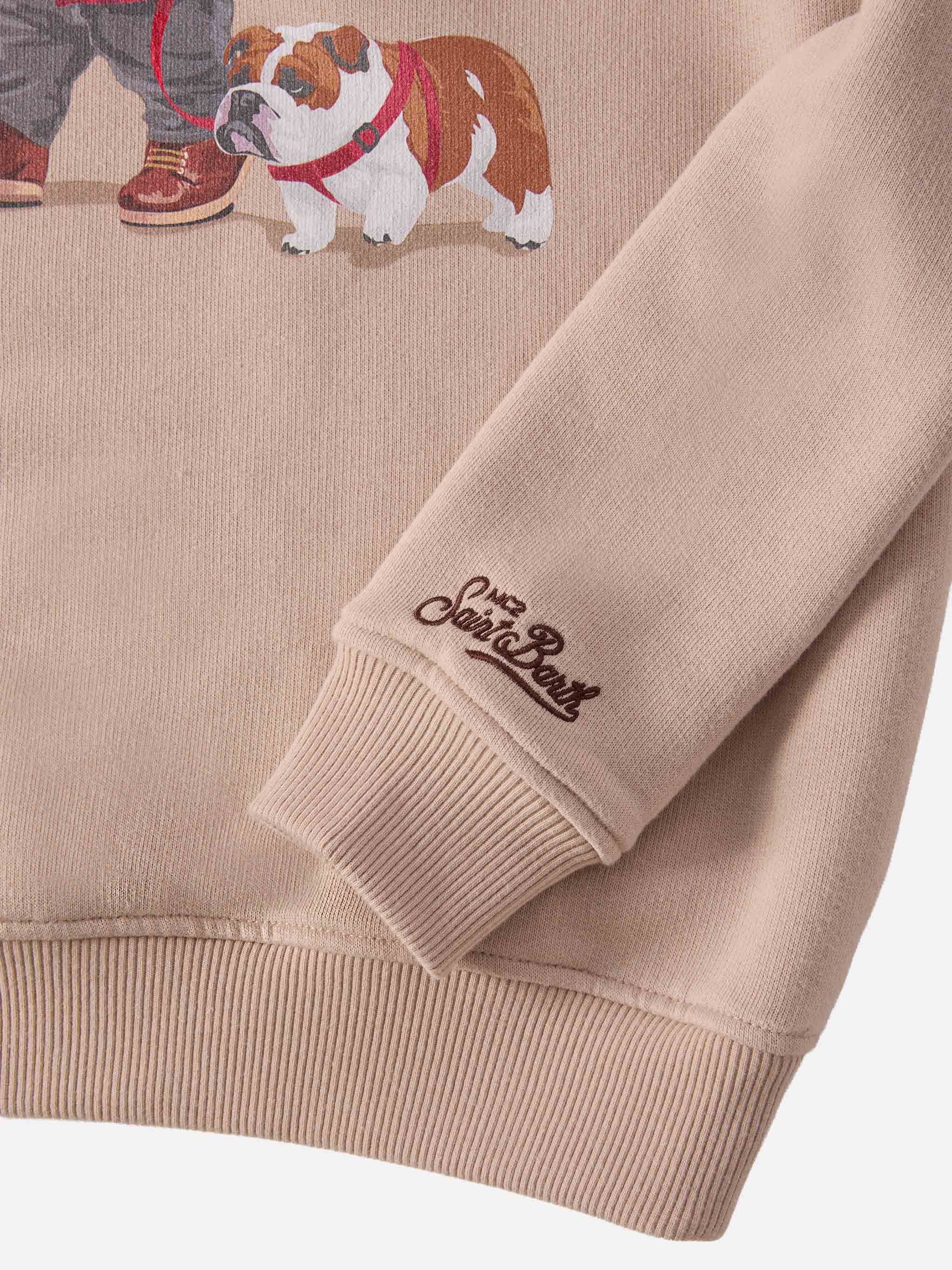 mc2-saint-barth-felpa-girocollo-hutton-beige-con-stampa-orsetto-per-bambino image 3