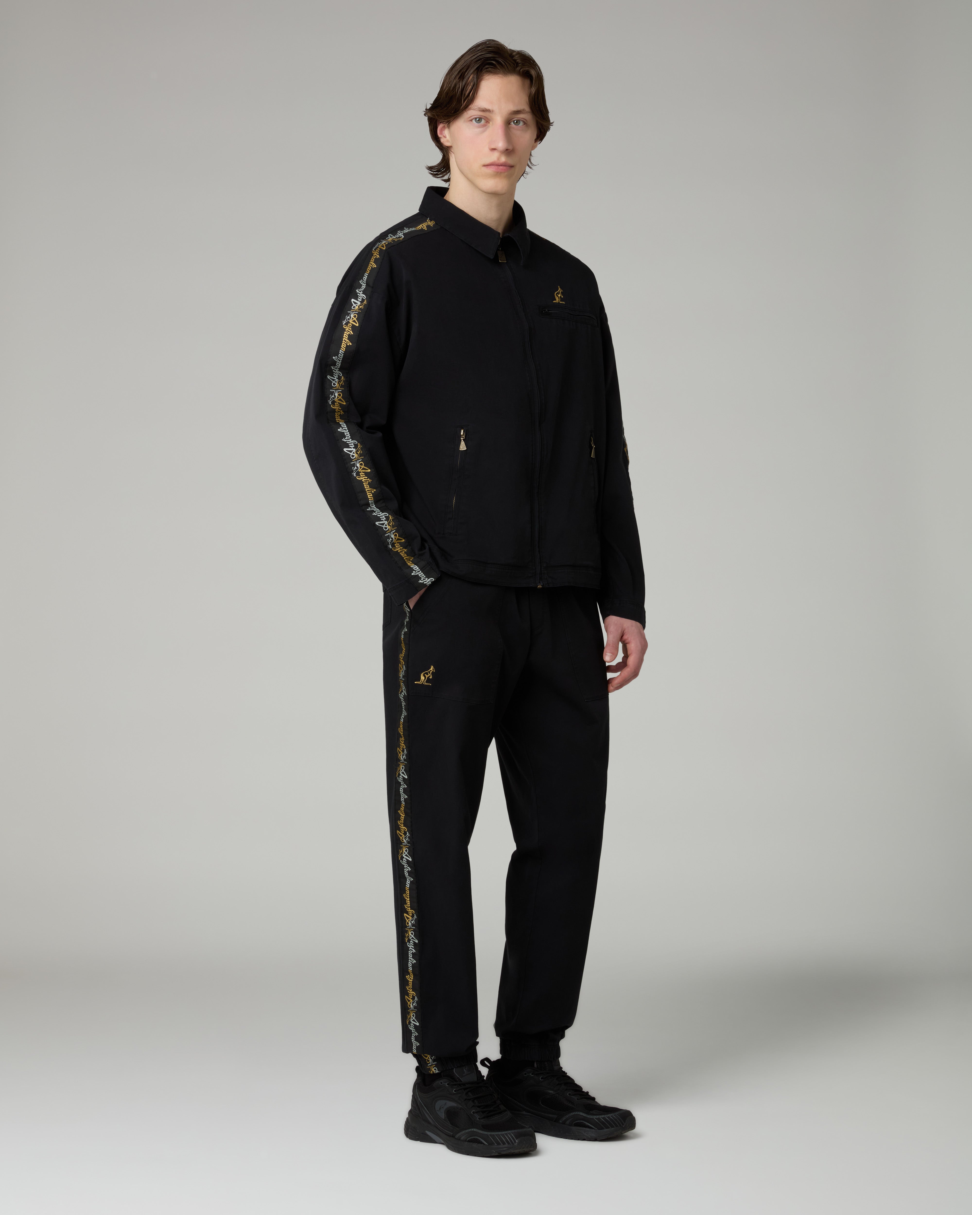 australian-mirage-lux-track-pant-nero-pantalone-cotton-twill-banda-lux-made-in-i image 2