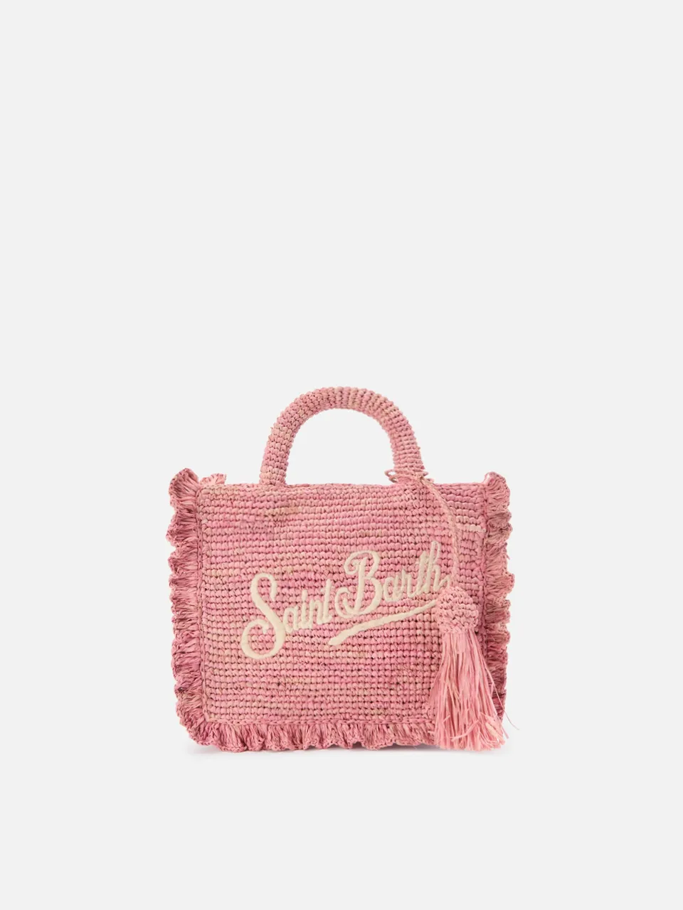 mc2-saint-barth-borsa-volant-mini-rosa-raffia-logo-ricamato image 1