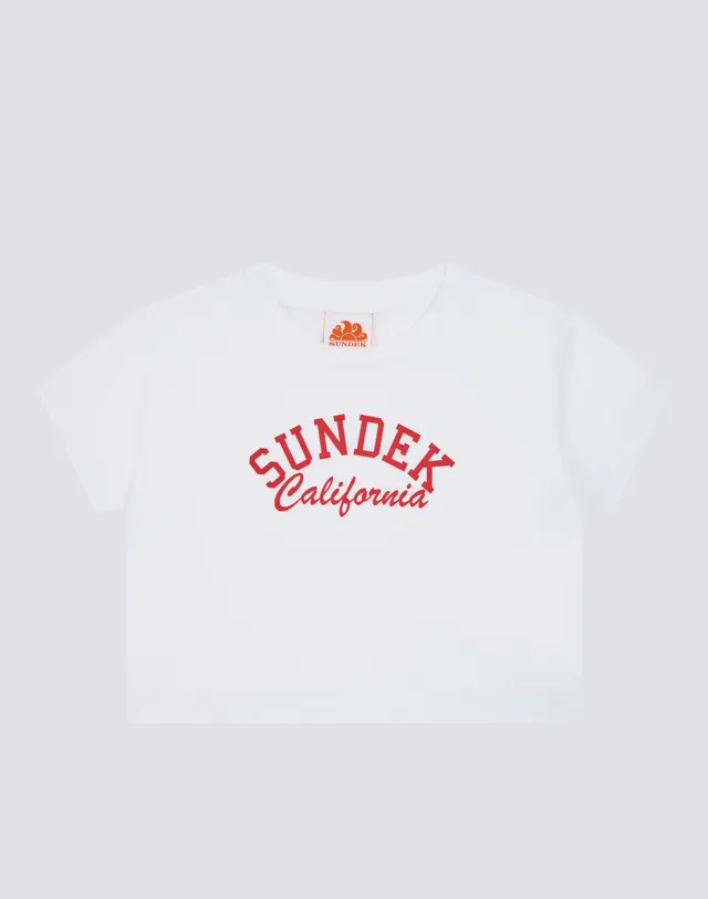 sundek-g748-mini-t-shirt-crop-bambina-stile-vintage image 1