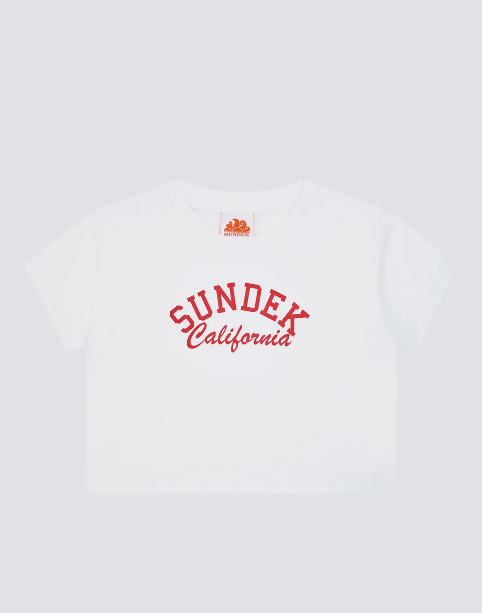 sundek-g748-mini-t-shirt-crop-bambina-stile-vintage image 1