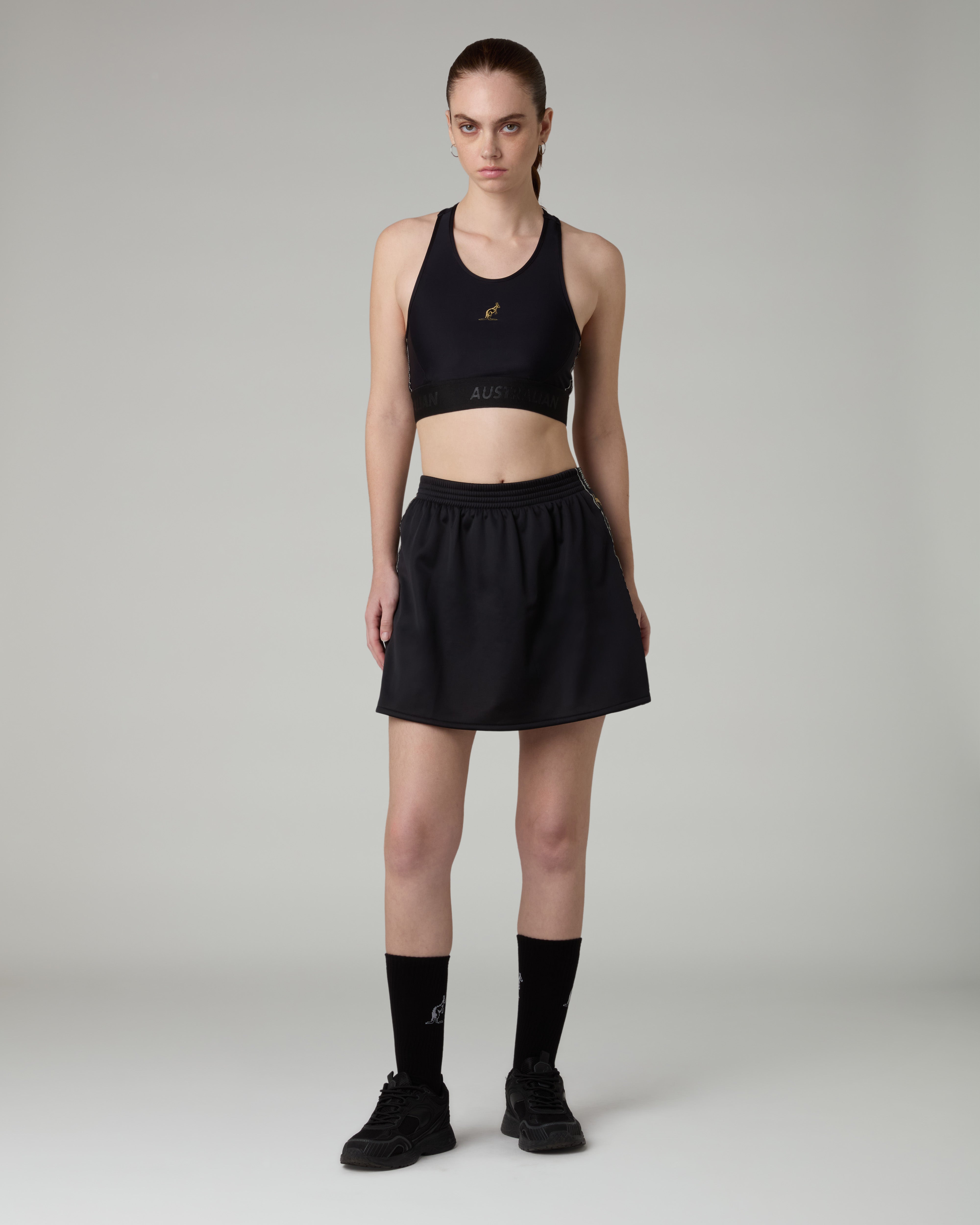 australian-black-tape-skirt-acetato-gonna-tennis-nera-con-sottopantaloncino image 5
