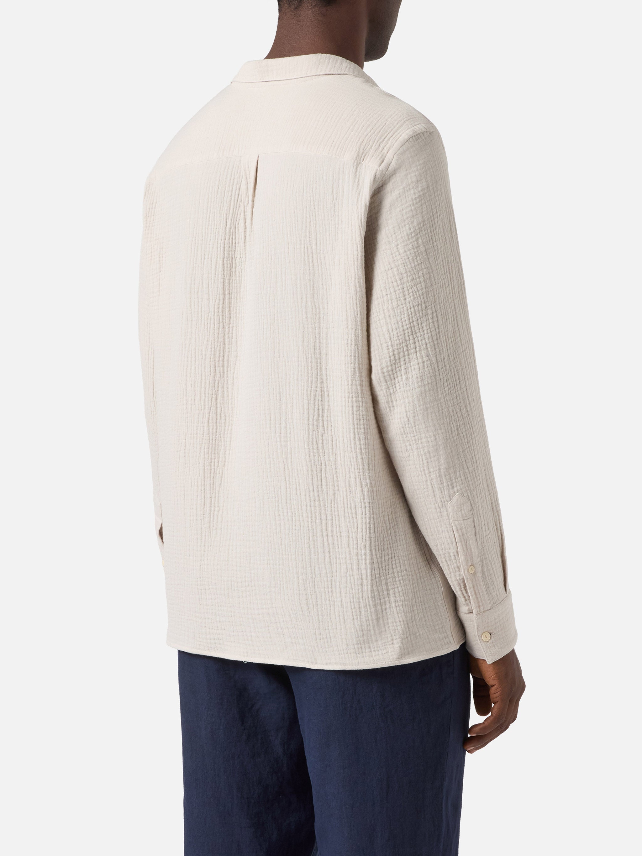 mc2-saint-barth-polo-ventotene-uomo-in-cotone-waffle-beige-maniche-lunghe image 3