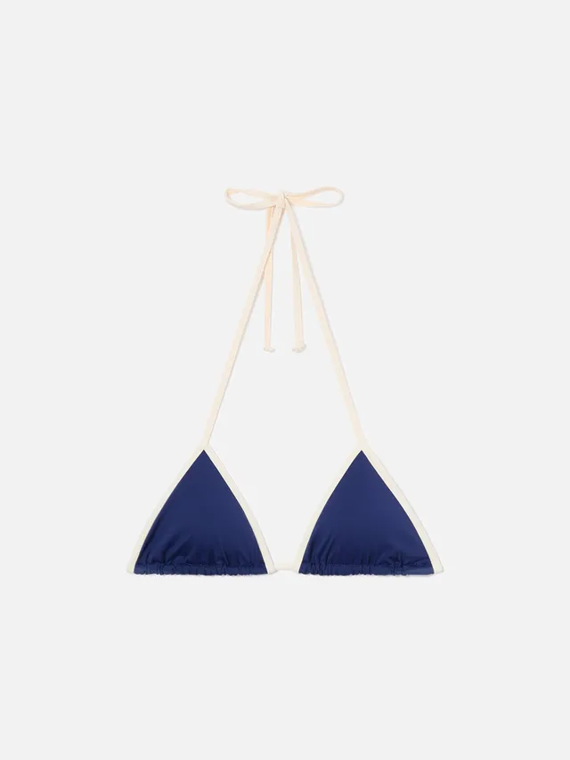 mc2-saint-barth-top-bikini-leah-string-triangolo-blu-con-profili-bianchi-donna image 1
