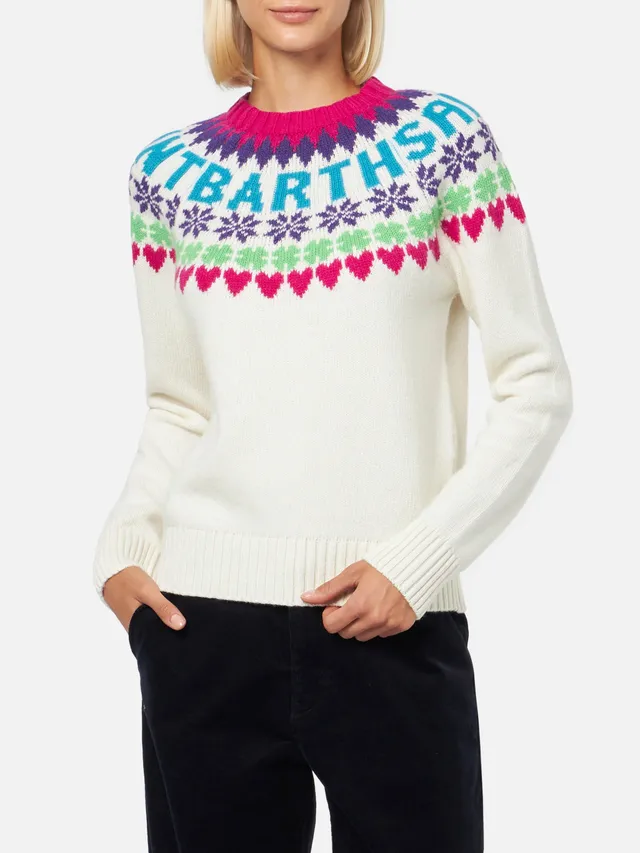 mc2-saint-barth-new-queen-nordic-maglia-donna-fair-isle-bianca image 1