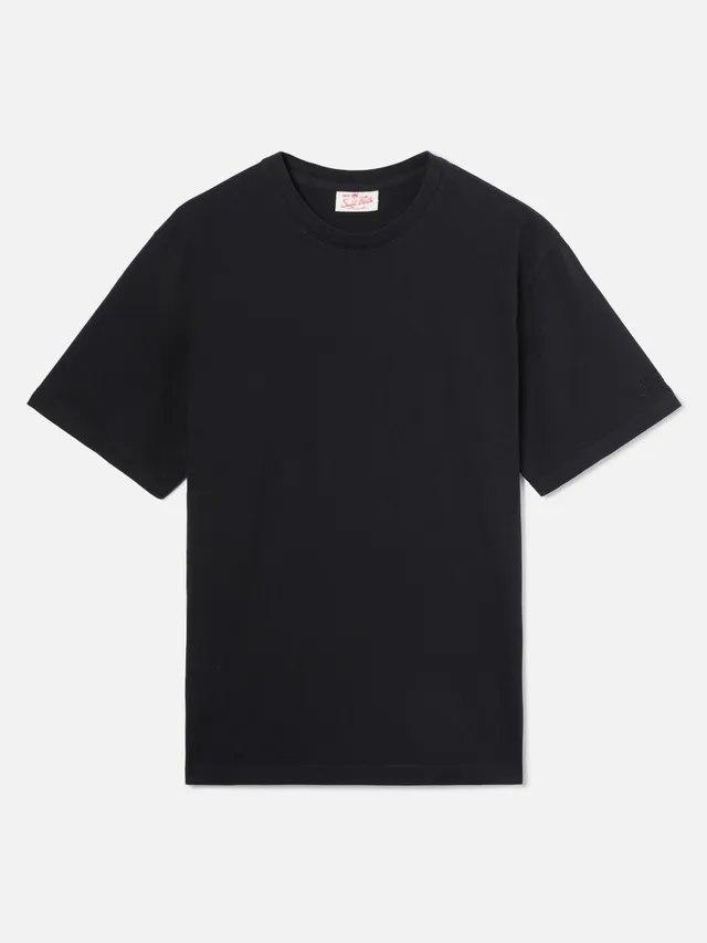 mc2-saint-barth-t-shirt-dover-nera-in-cotone-con-ricamo-logo image 1