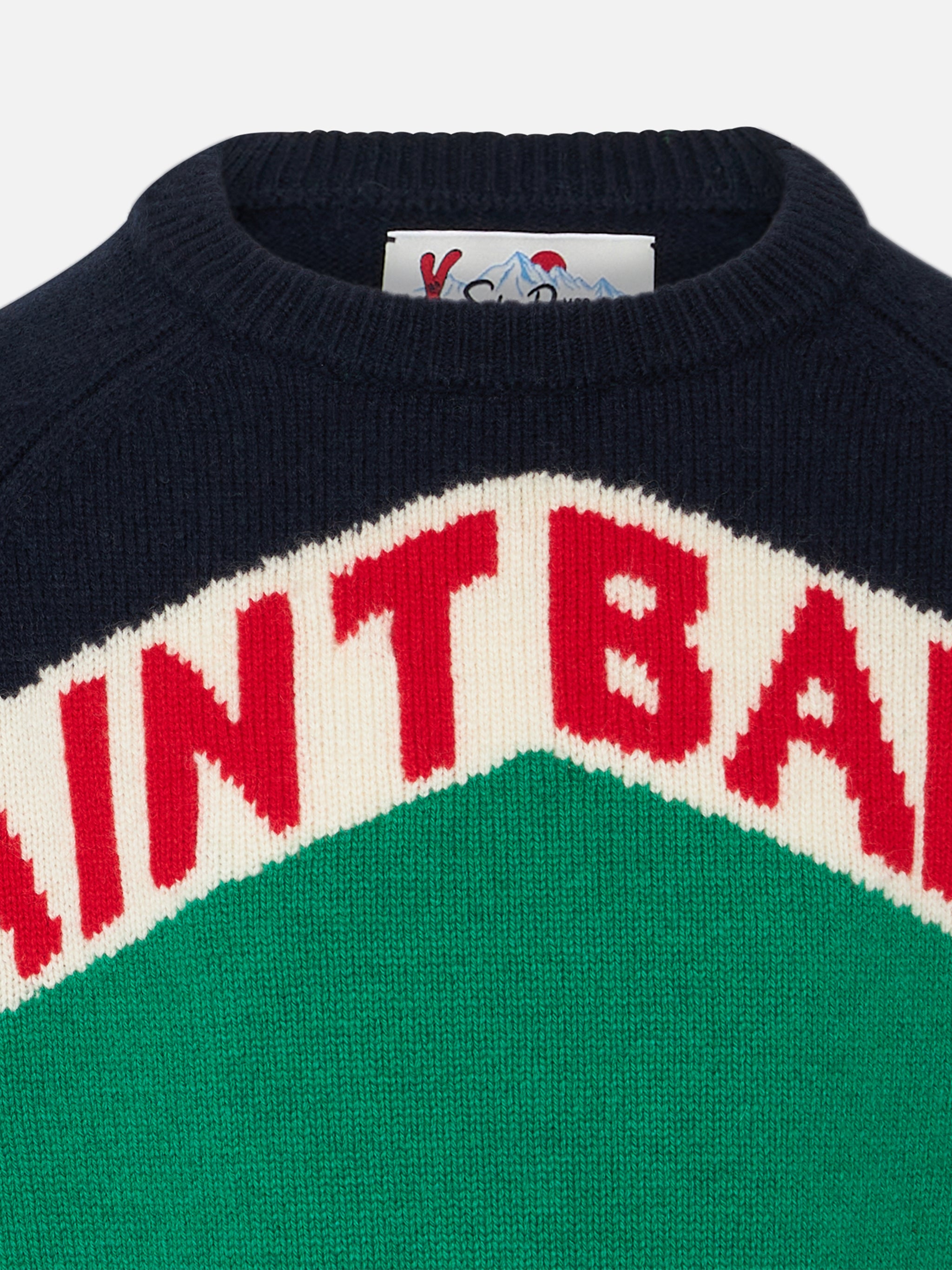 mc2-saint-barth-danya-maglione-bambino-girocollo-verde-blu-saint-barth image 2