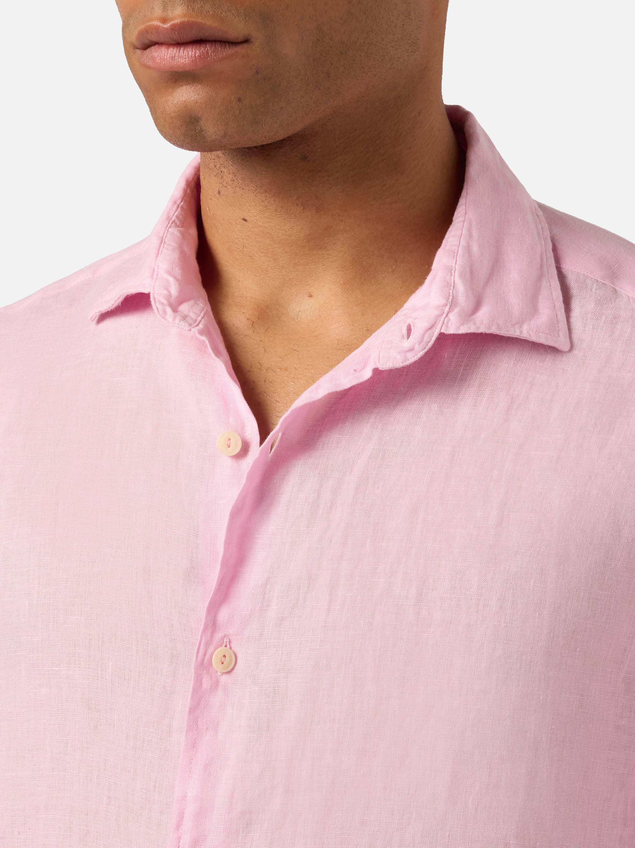 mc2-saint-barth-pamplona-camicia-uomo-in-lino-rosa image 2