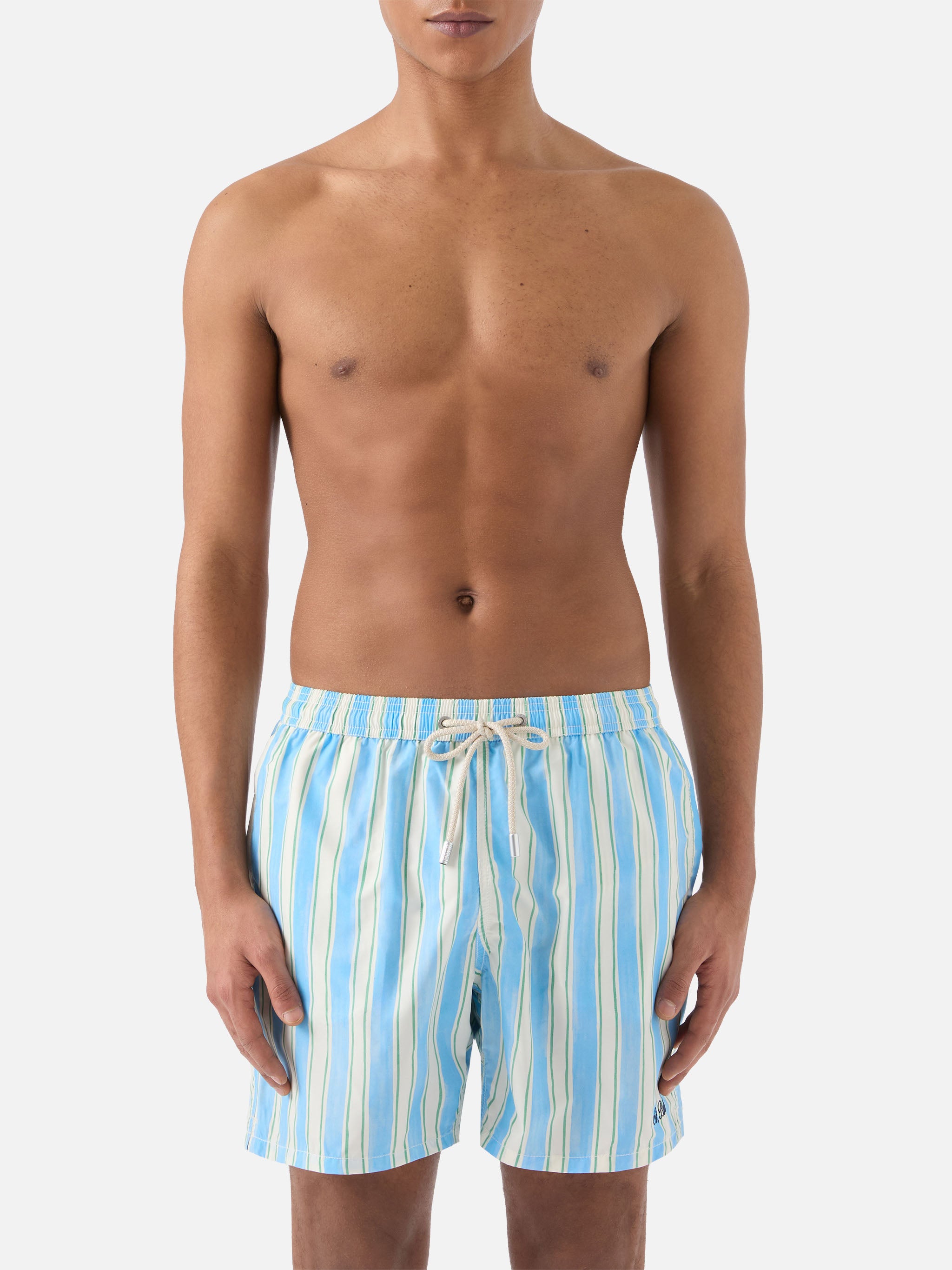 mc2-saint-barth-syros-costume-mare-uomo-righe-azzurre-logo image 4