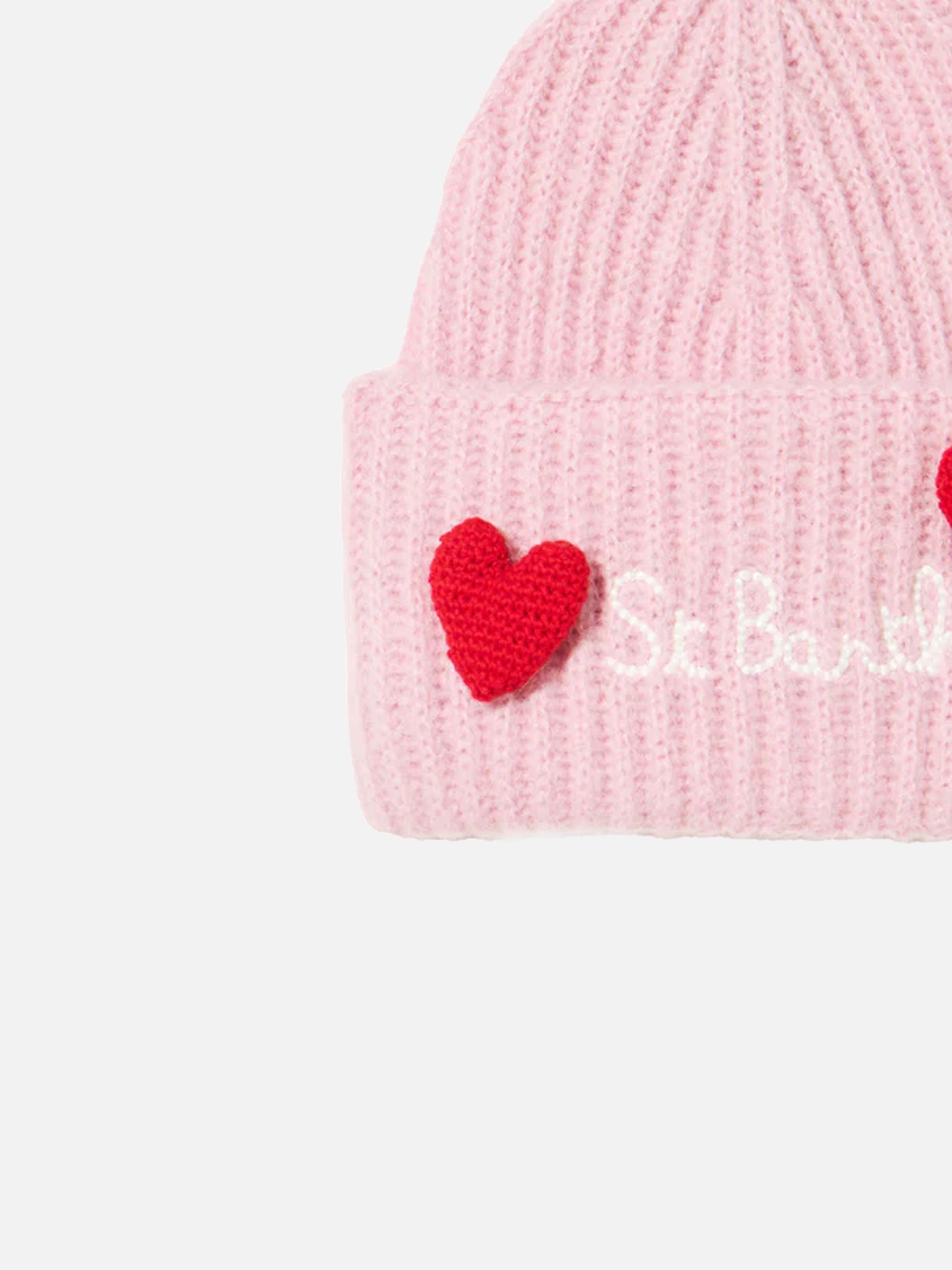 mc2-saint-barth-wengen-soft-berretto-rosa-con-applicazioni-cuori image 2