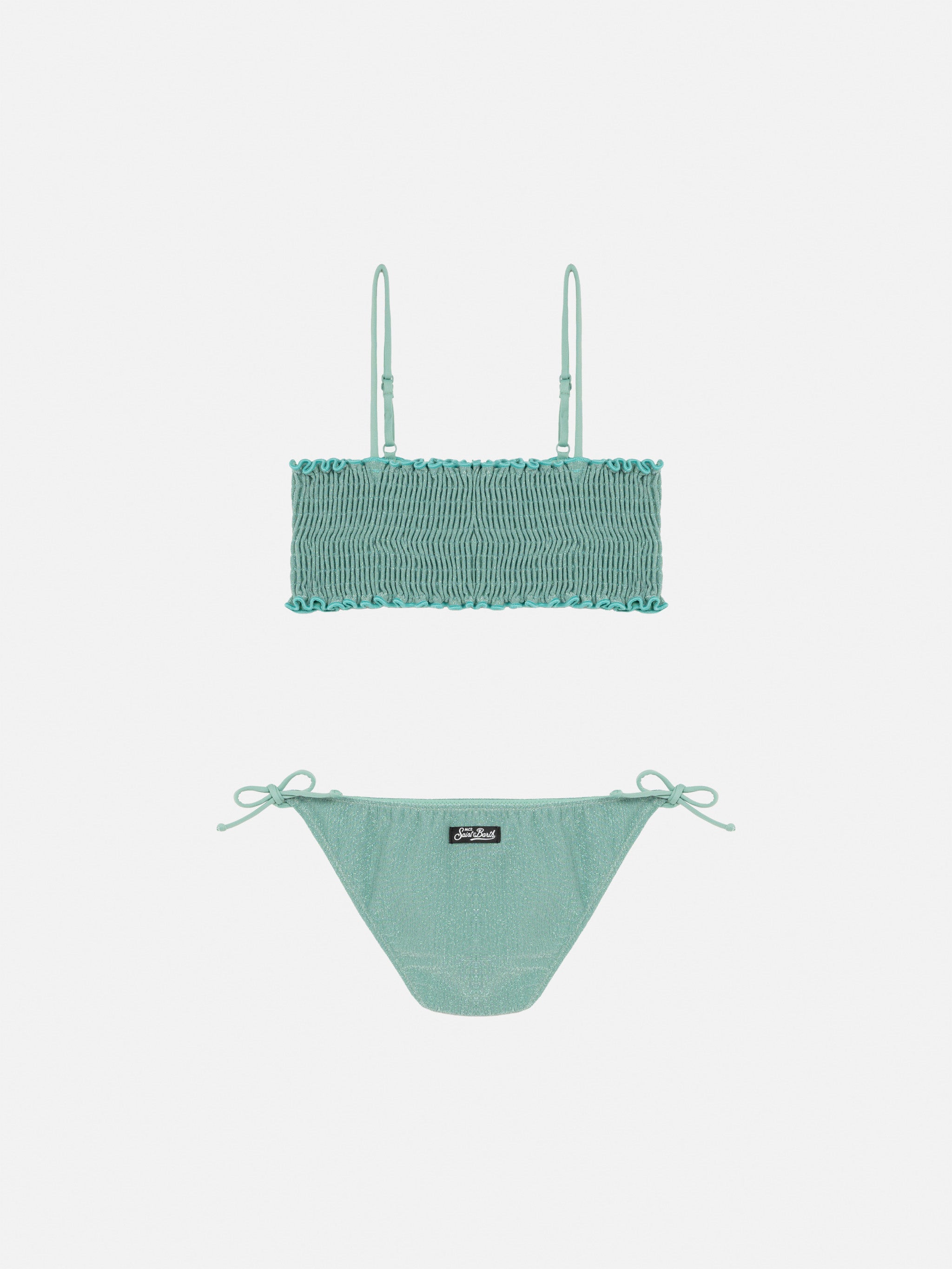 mc2-saint-barth-bikini-tilly-bimba-bralette-lurex-verde-acqua-con-lacci image 2
