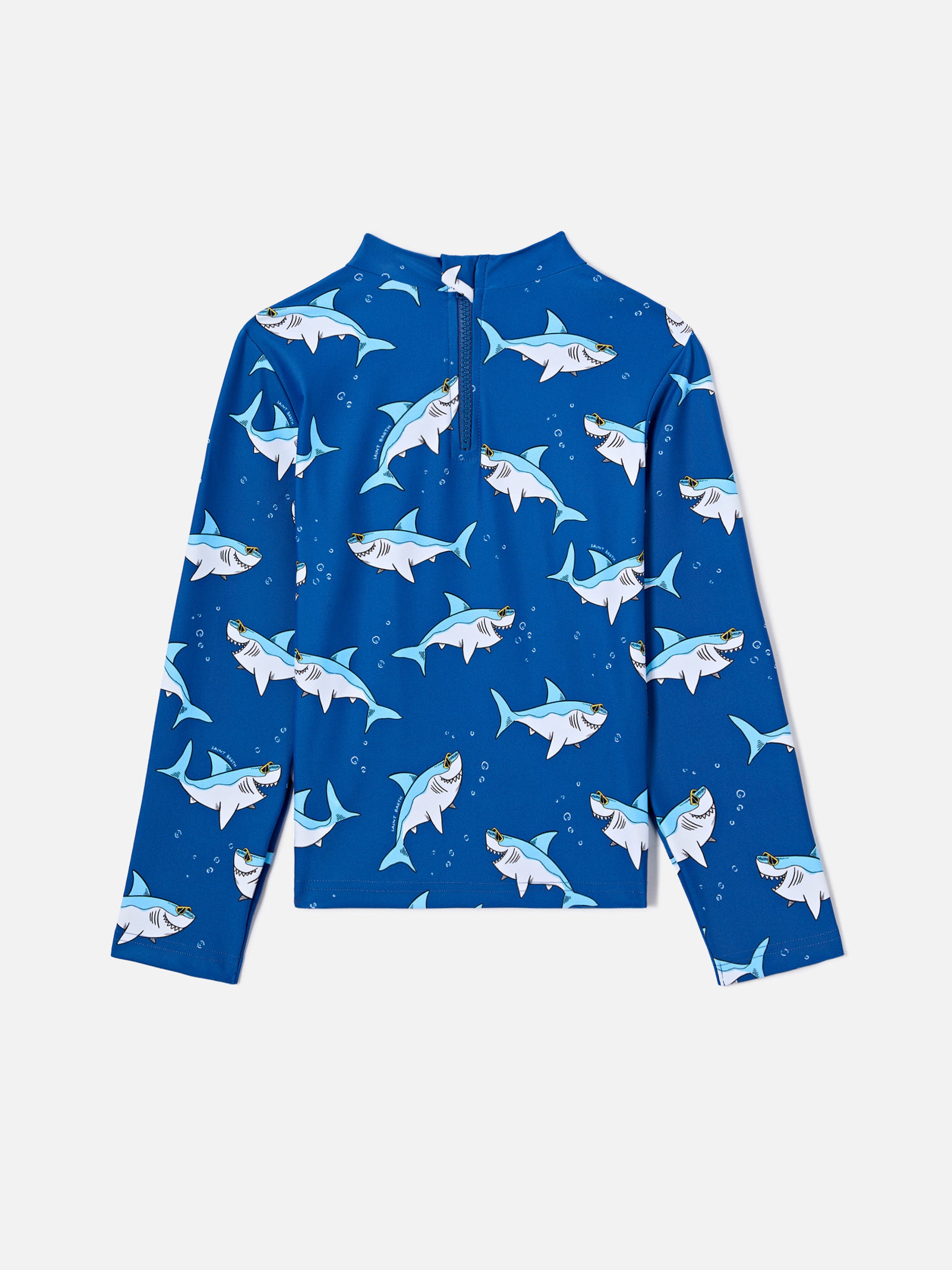 mc2-saint-barth-t-shirt-moorish-anti-uv-con-stampa-squali-blu-per-bambino image 3