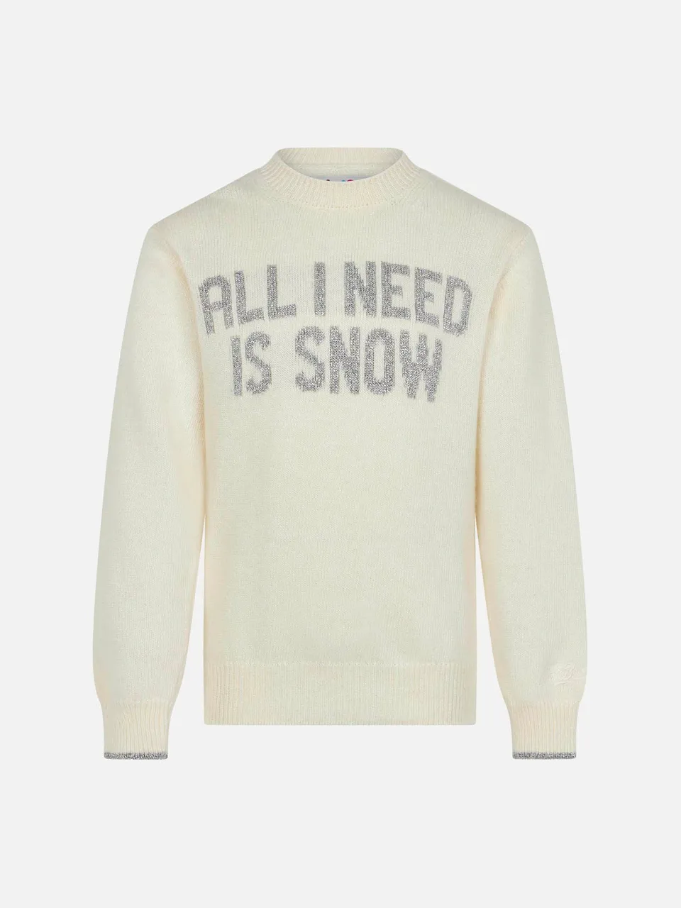 mc2-saint-barth-maglione-bambina-girocollo-all-i-need-is-snow-in-misto-cashmere image 1