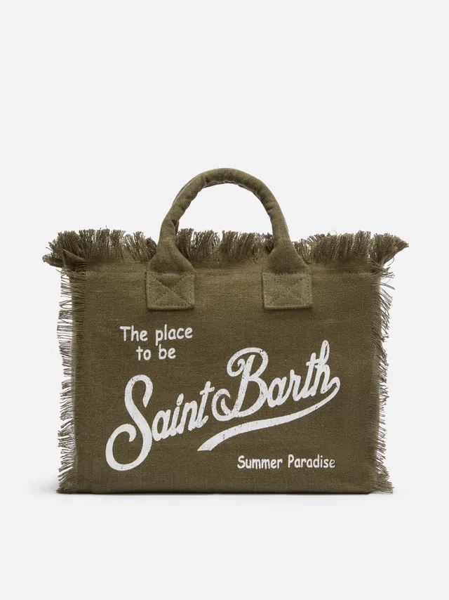 mc2-saint-barth-borsa-colette-in-100-lino-verde-militare image 1