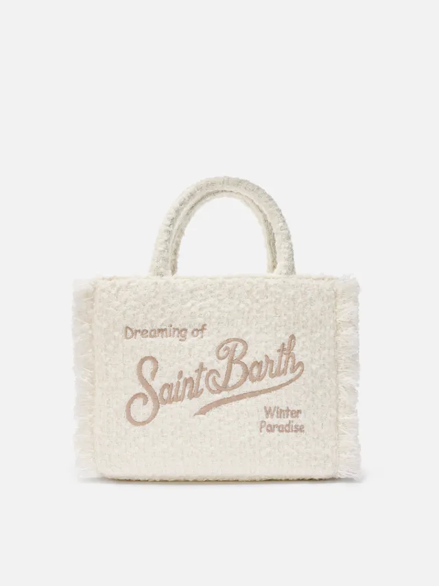 mc2-saint-barth-colette-borsa-a-mano-tweed-misto-lana-bianca image 1