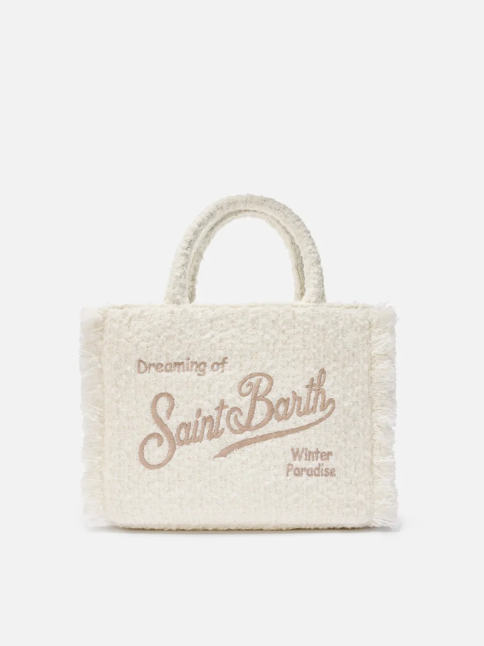 mc2-saint-barth-colette-borsa-a-mano-tweed-misto-lana-bianca image 1