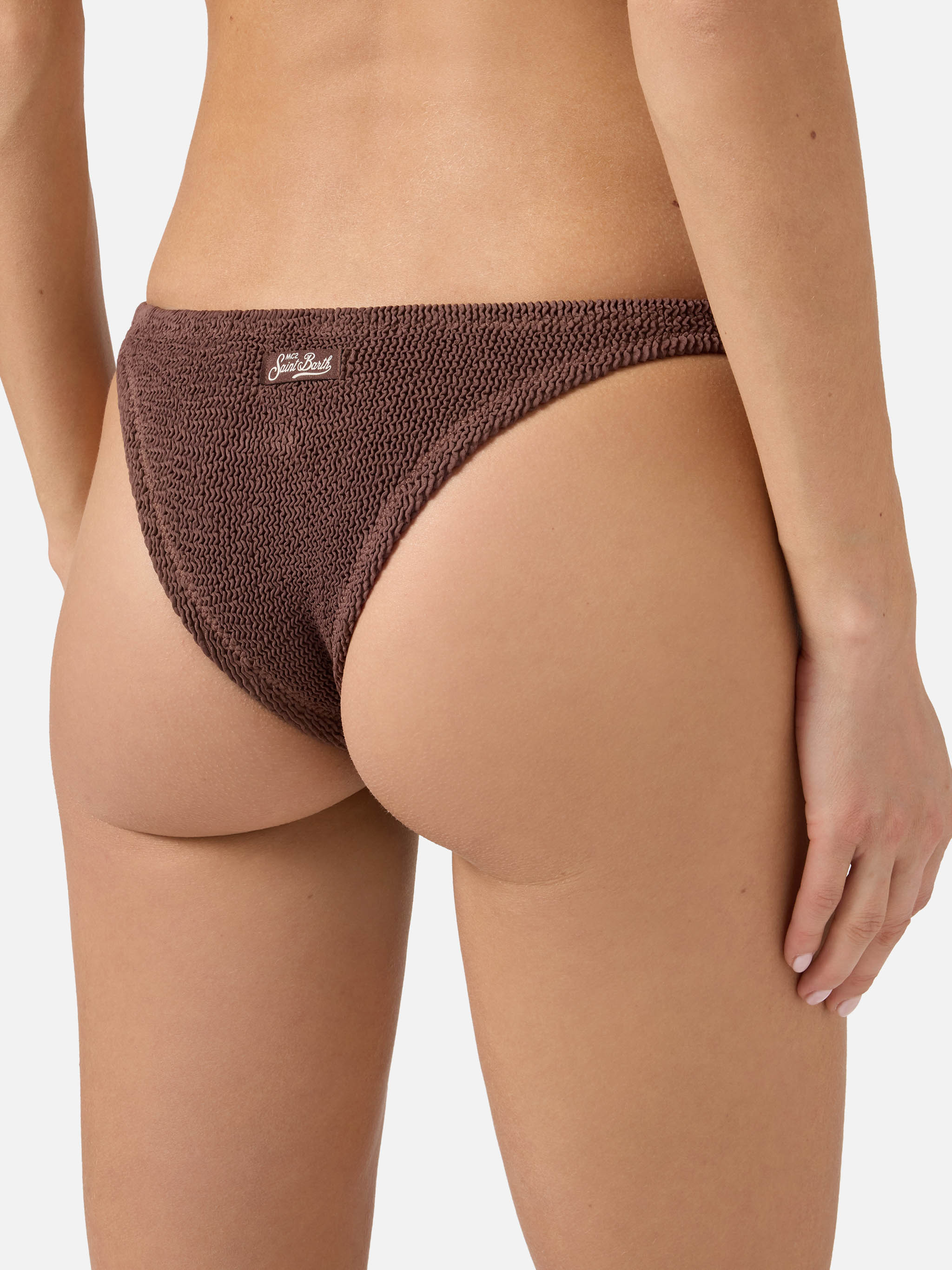 mc2-saint-barth-naomi-slip-mare-brasiliana-crinkle-marrone image 2