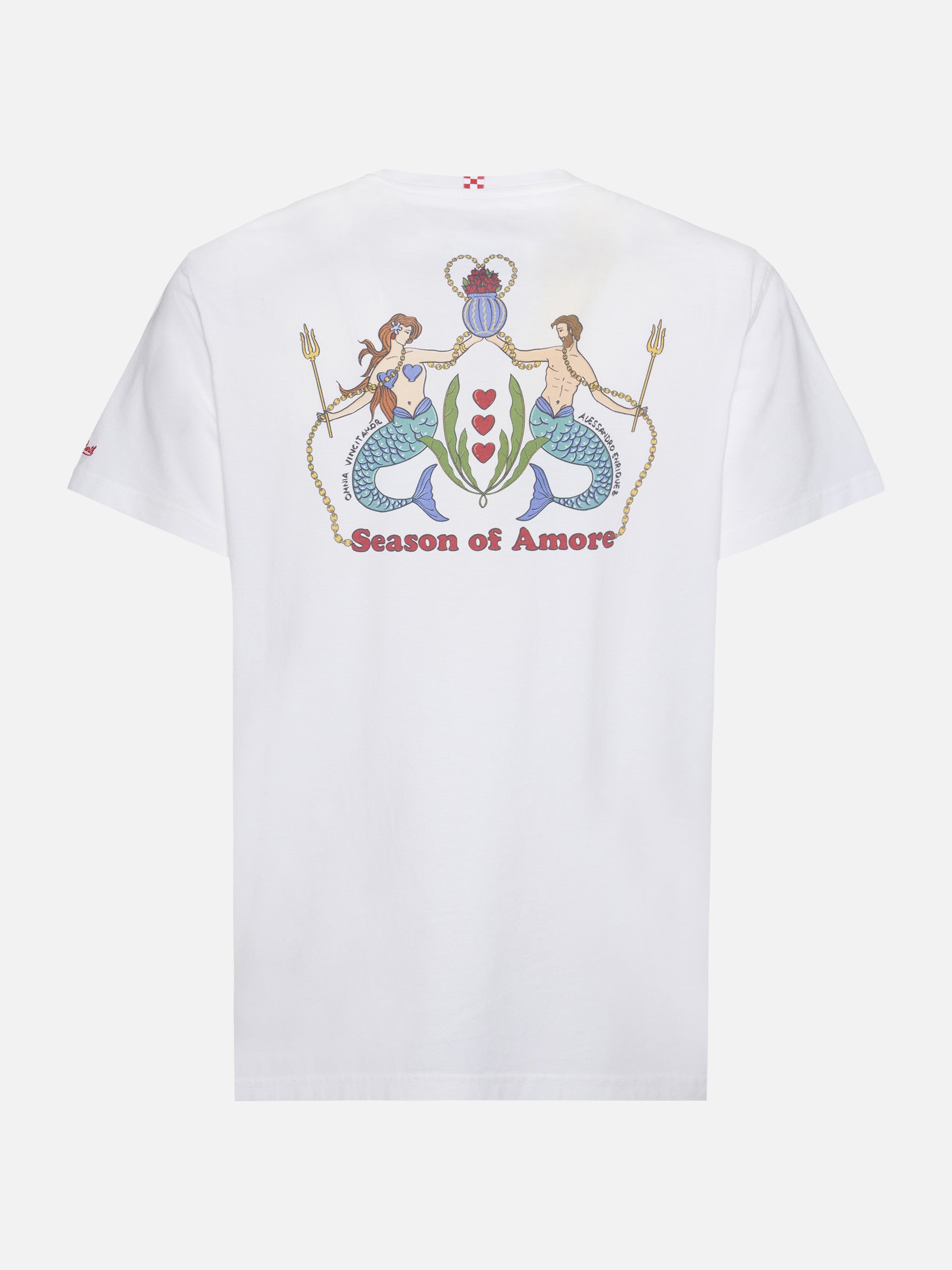 mc2-saint-barth-t-shirt-man-cotone-bianca-stampa-season-of-amore-special-edition image 1
