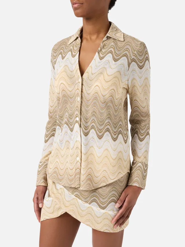 camicia-joys-mc2-saint-barth-in-raschel-degrad-con-motivo-a-onde image 1