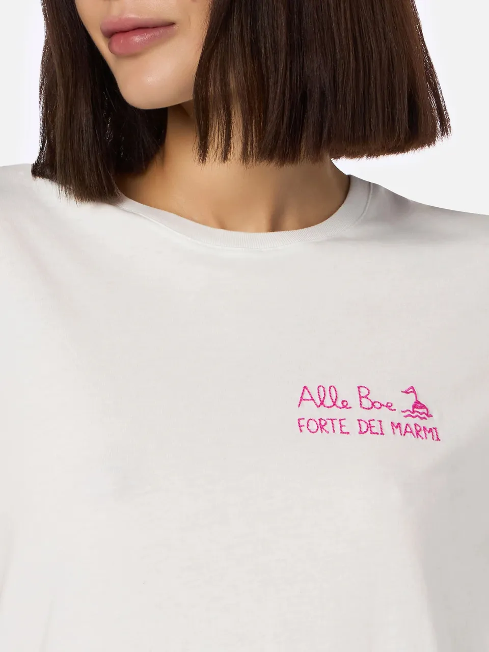 mc2-saint-barth-emilie-t-shirt-cotone-bianca-baciami-alle-boe-special-edition image 1