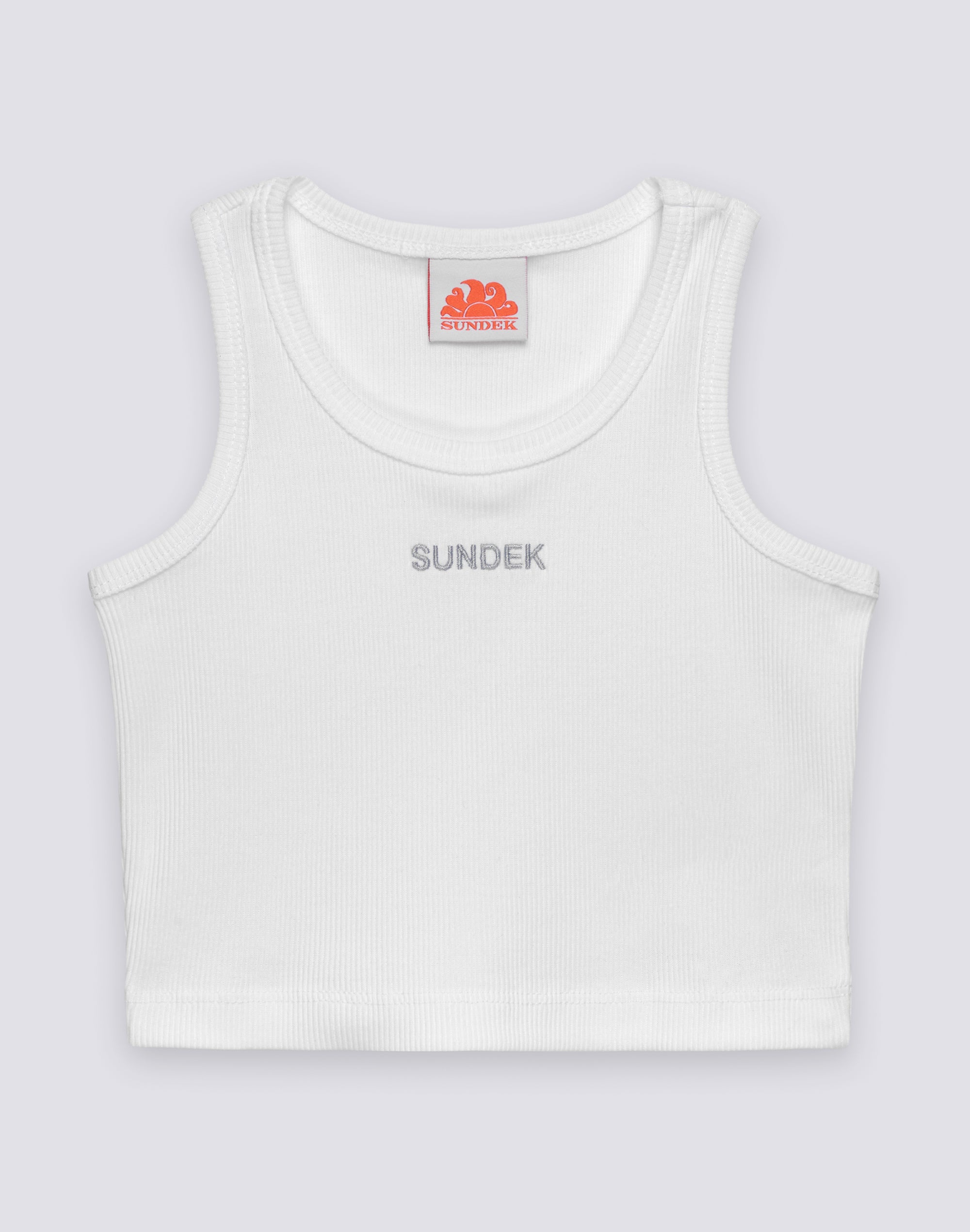 sundek-canotta-cropped-da-bambina-con-logo-ricamato image 1