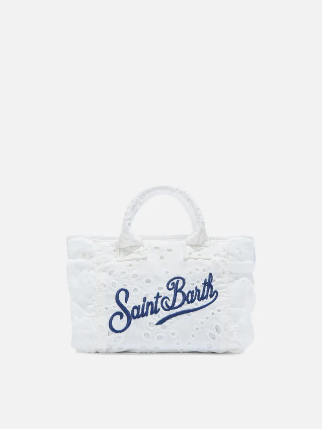 mc2-saint-barth-borsa-vanity-mini-volant-in-cotone-sangallo-bianco-con-rouches-e image 1