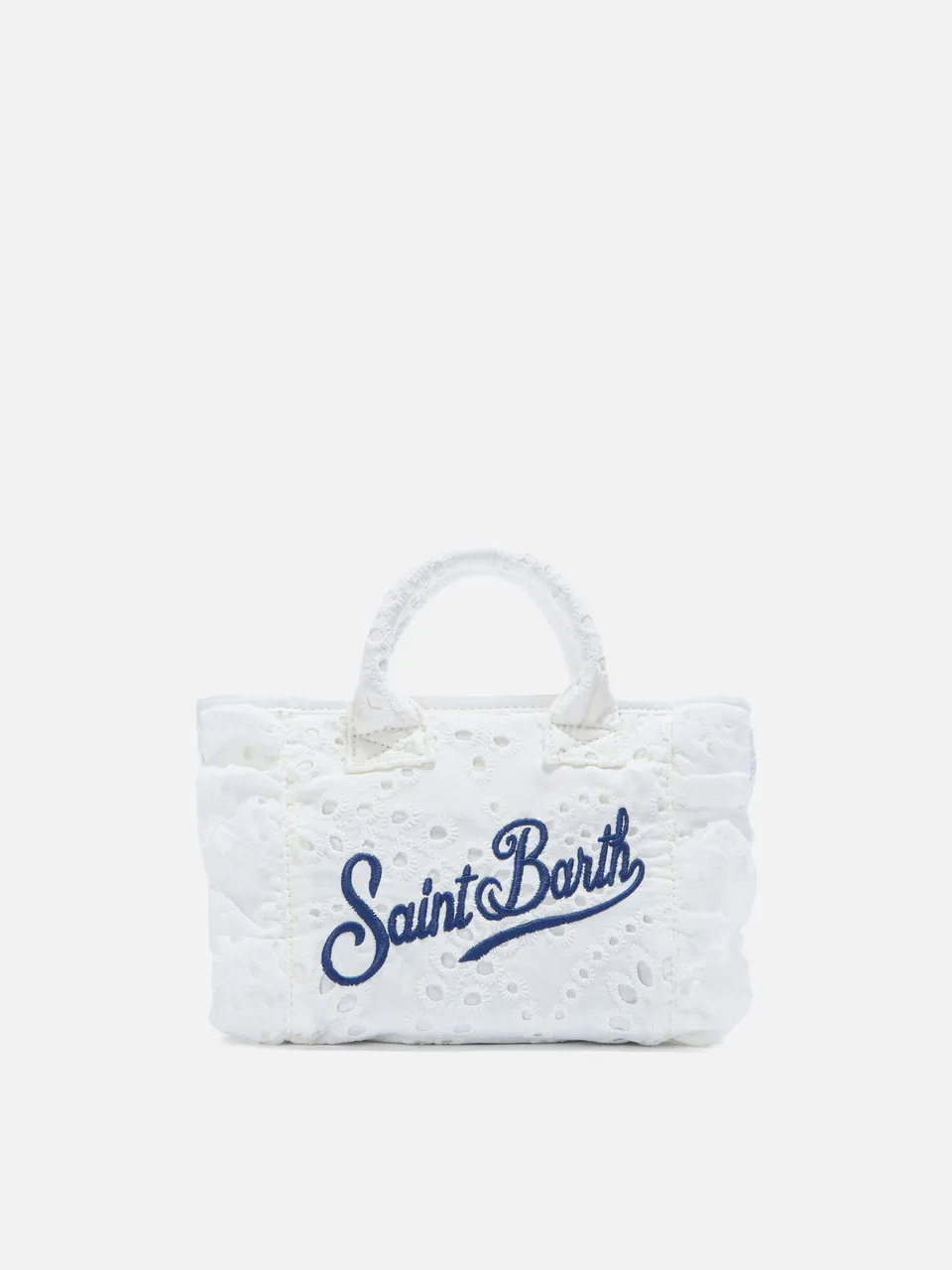 mc2-saint-barth-borsa-vanity-mini-volant-in-cotone-sangallo-bianco-con-rouches-e image 1
