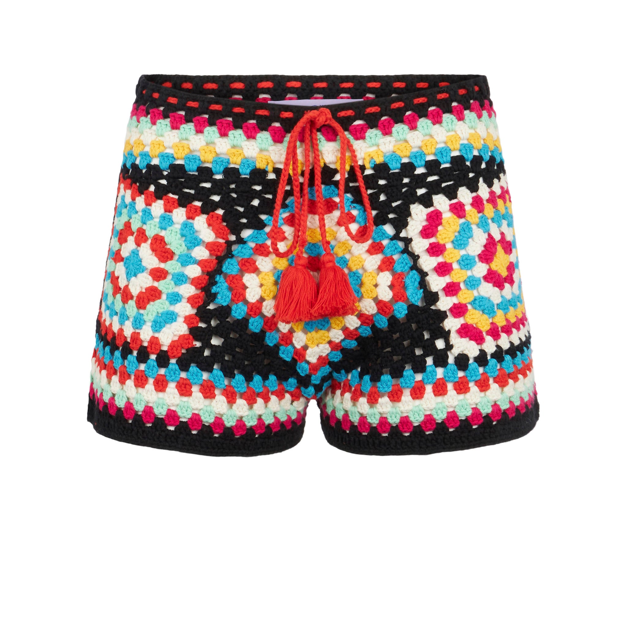 mc2-saint-barth-kalima-short-donna-crochet-multicolor-su-nero image 4