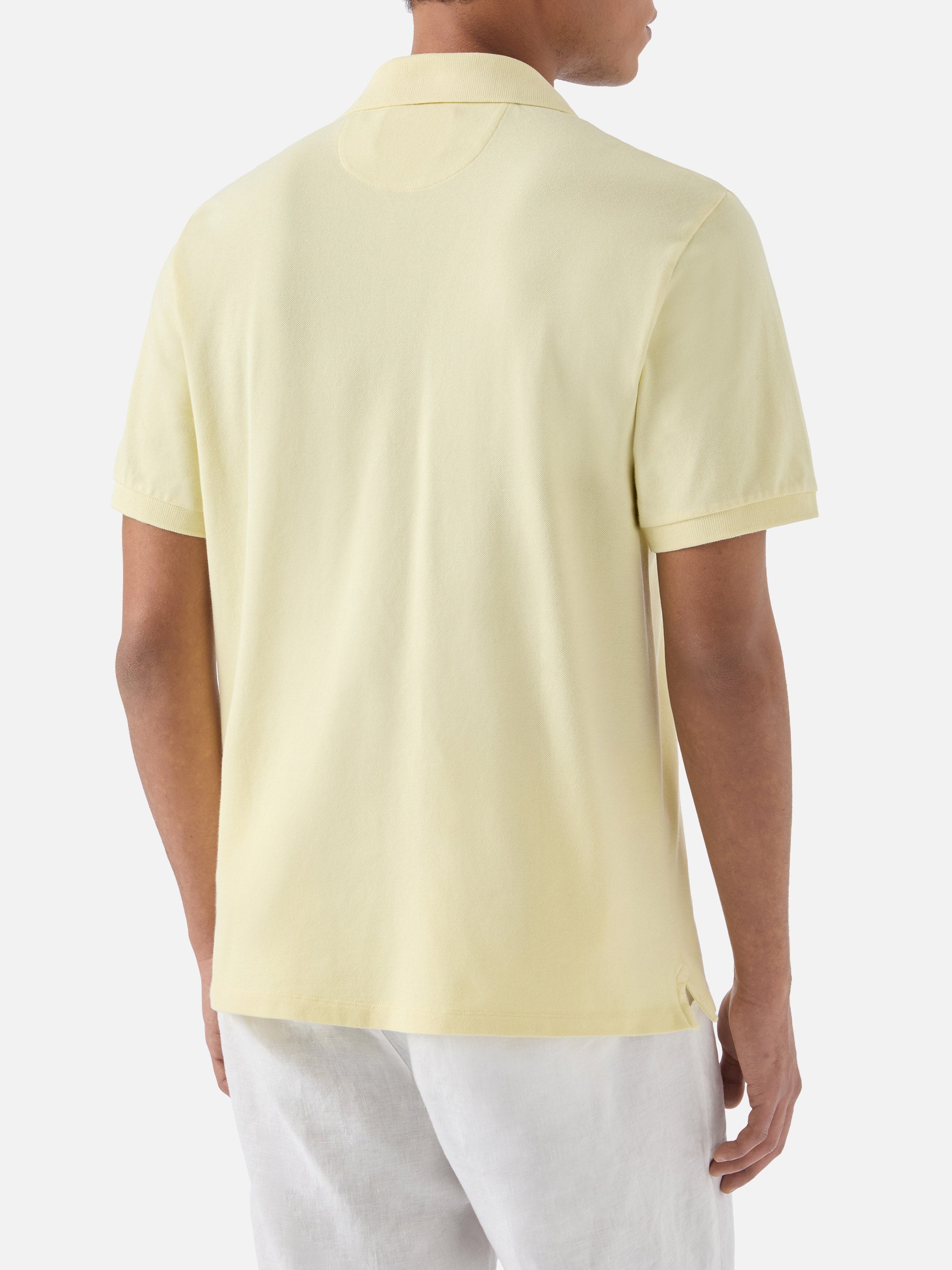 mc2-saint-barth-charles-polo-uomo-in-piquet-di-cotone-giallo-burro image 3
