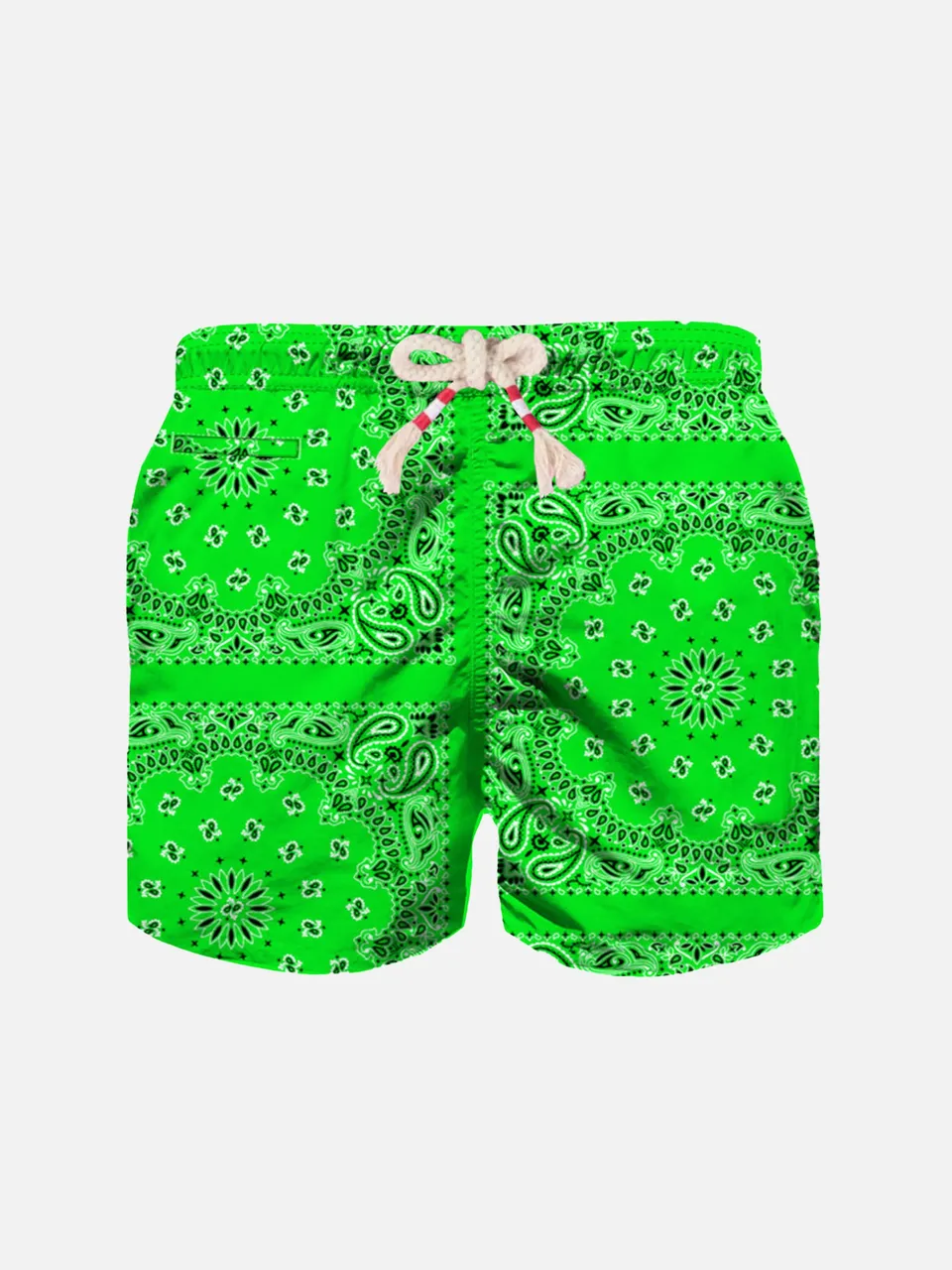 mc2-saint-barth-jean-costume-bambino-verde-fluo-stampa-bandana image 1