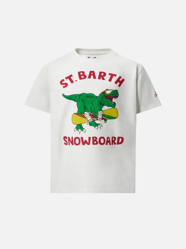 mc2-saint-barth-t-shirt-cameron-bambino-dinosauro-skater-bianca image 1
