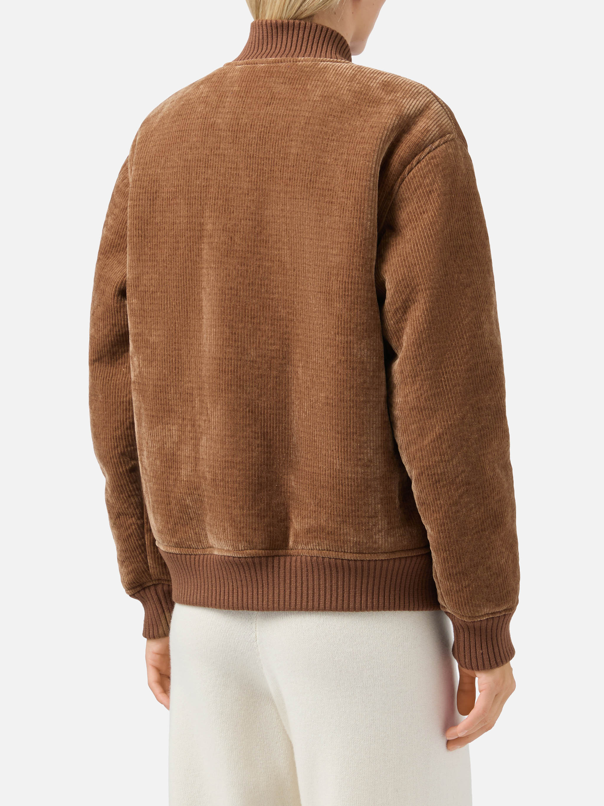 mc2-saint-barth-bomber-celia-in-corduroy-marrone-con-interno-teddy-zip-e-vestibi image 5