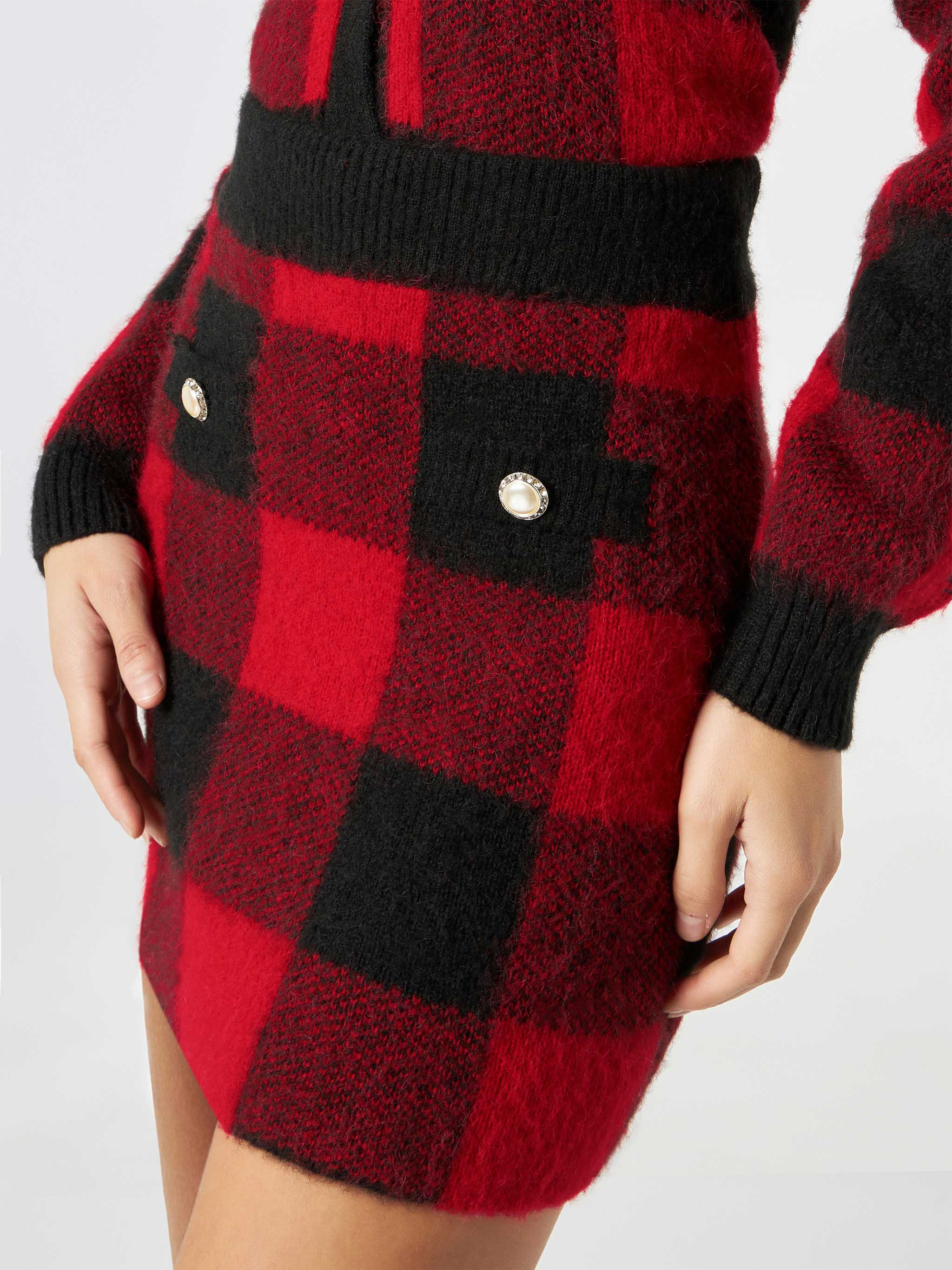 mc2-saint-barth-gonna-chatel-in-maglia-con-fantasia-tartan-rossa image 3