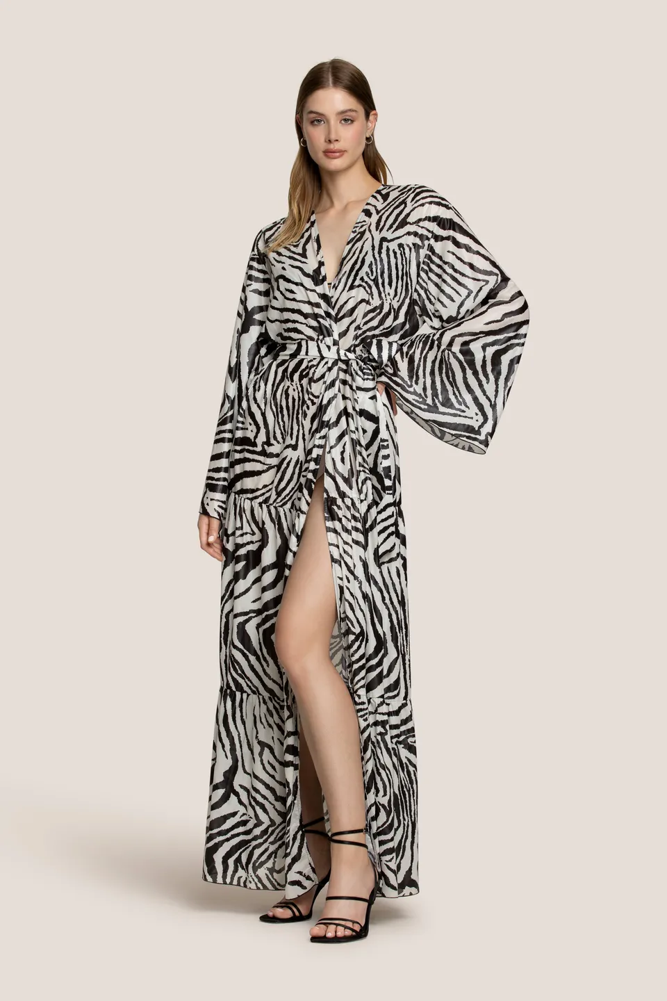 4giveness-kimono-zebra-night-lungo-con-cintura image 1