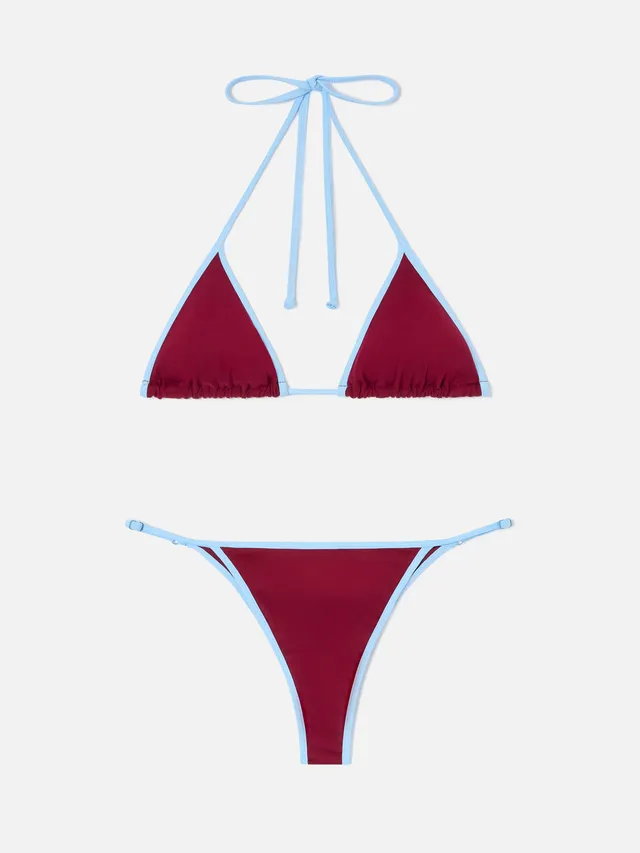 mc2-saint-barth-bikini-lezzy-string-bordeaux-con-bordi-a-contrasto-donna image 1