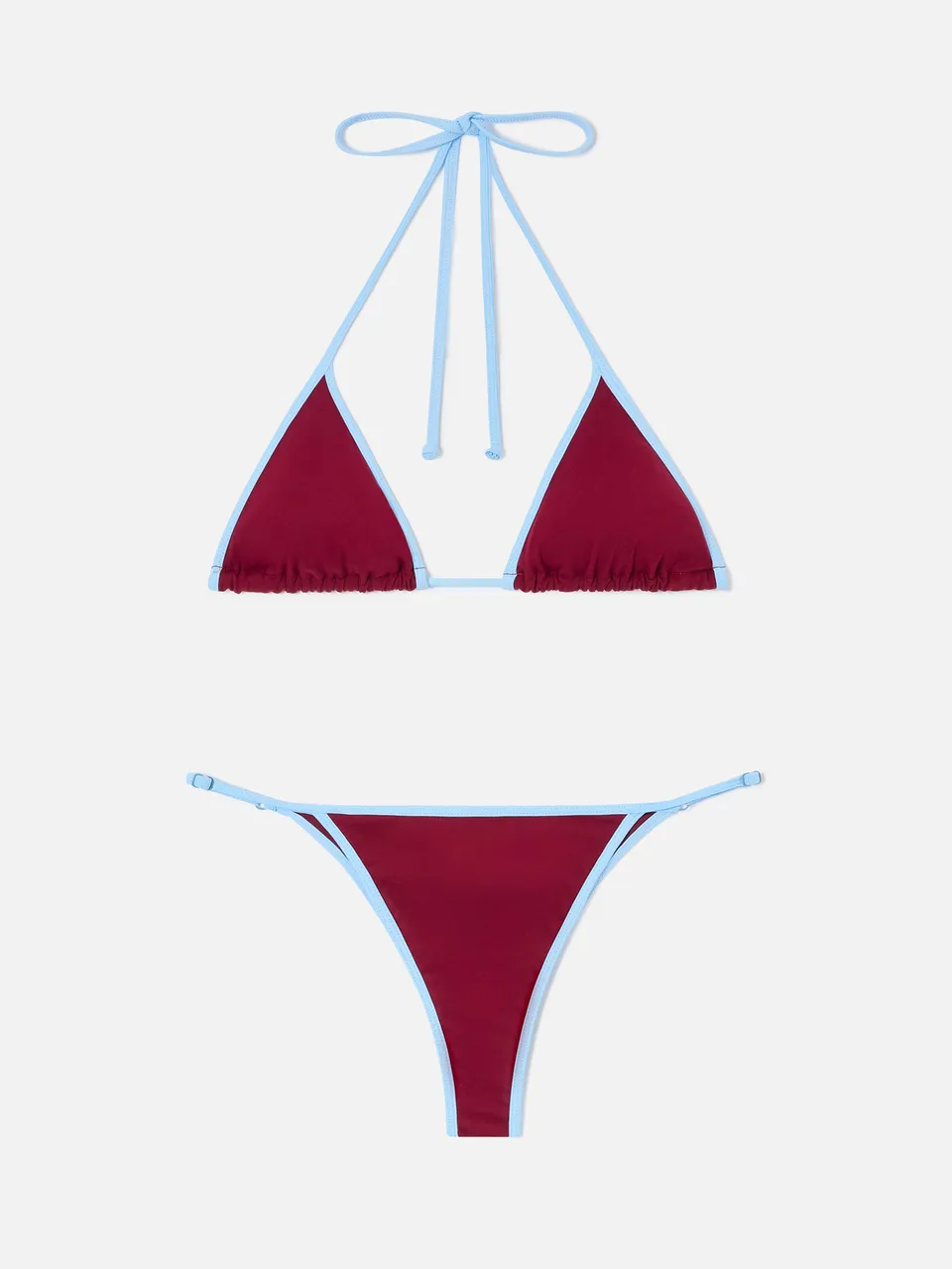 mc2-saint-barth-bikini-lezzy-string-bordeaux-con-bordi-a-contrasto-donna image 1