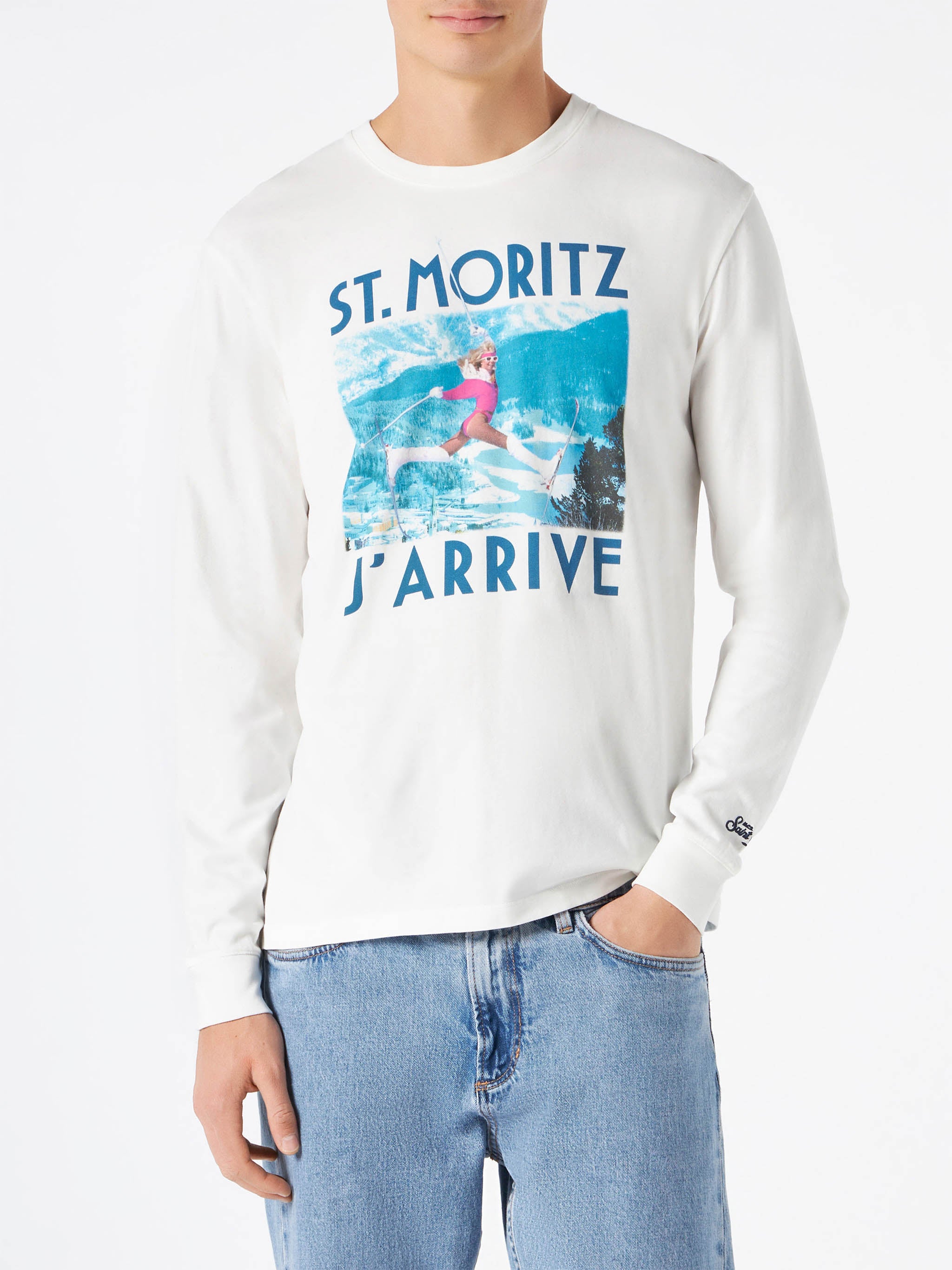 mc2-saint-barth-lyon-t-shirt-uomo-maniche-lunghe-stampa-st-moritz image 2