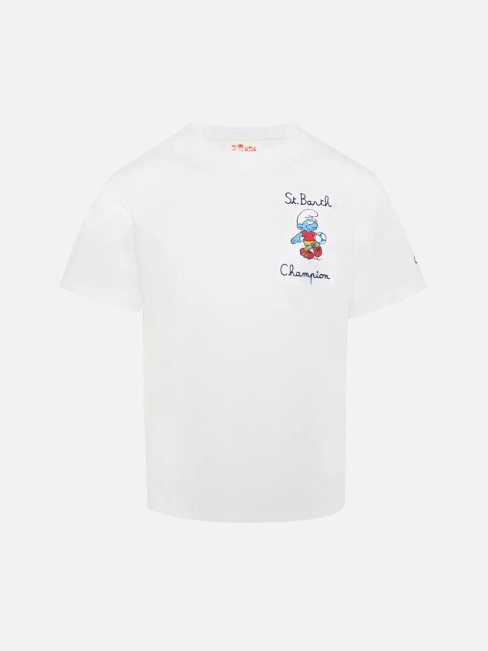 t-shirt-bambino-mc2-saint-barth-in-cotone-con-ricamo-puffo-the-smurfs-special-ed image 1