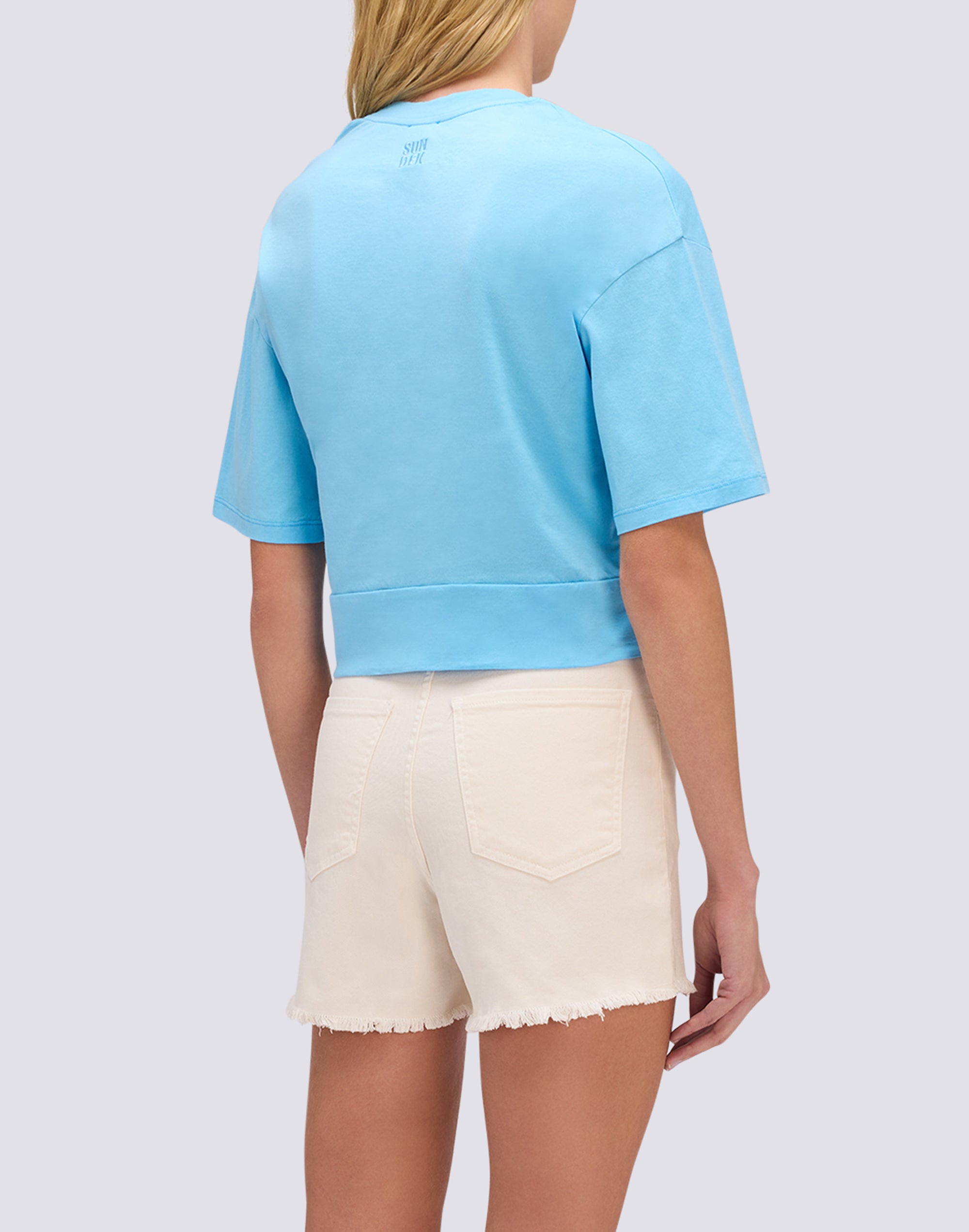 sundek-t-shirt-donna-crop-boxy-fit-con-nodo image 2