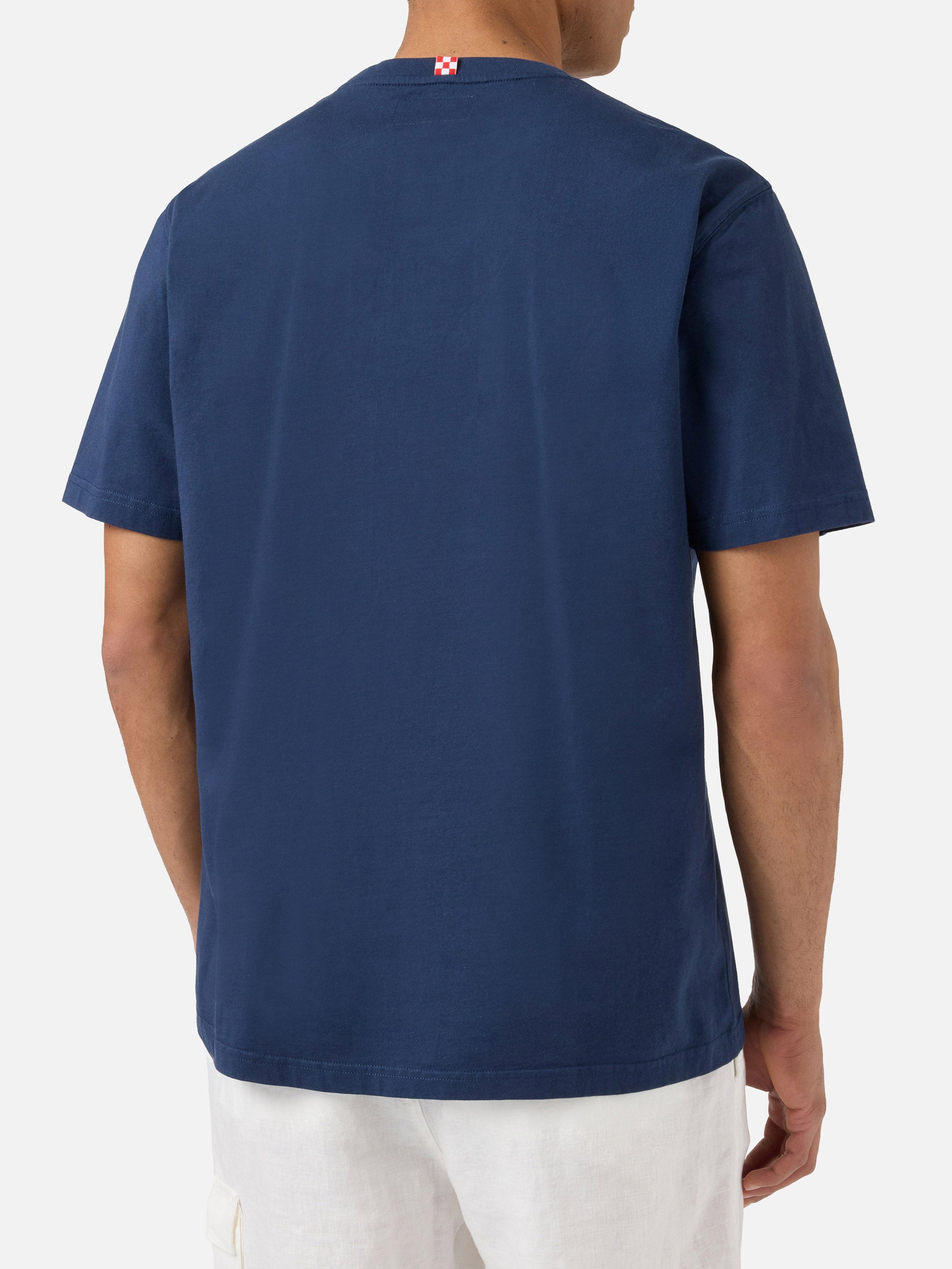 mc2-saint-barth-denver-t-shirt-uomo-blu-in-cotone-stampa-sport-club image 3