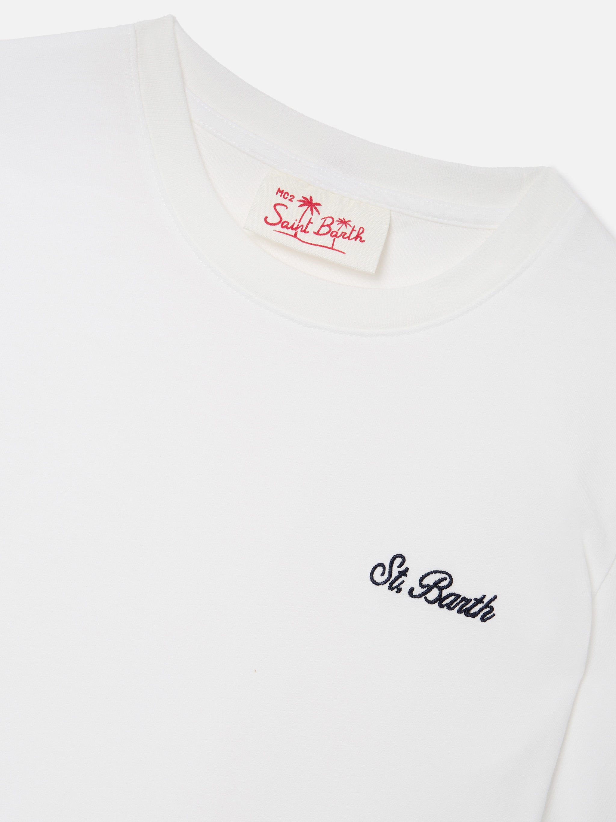 mc2-saint-barth-t-shirt-dover-jr-bambino-cotone-bianco-logo-ricamato image 2