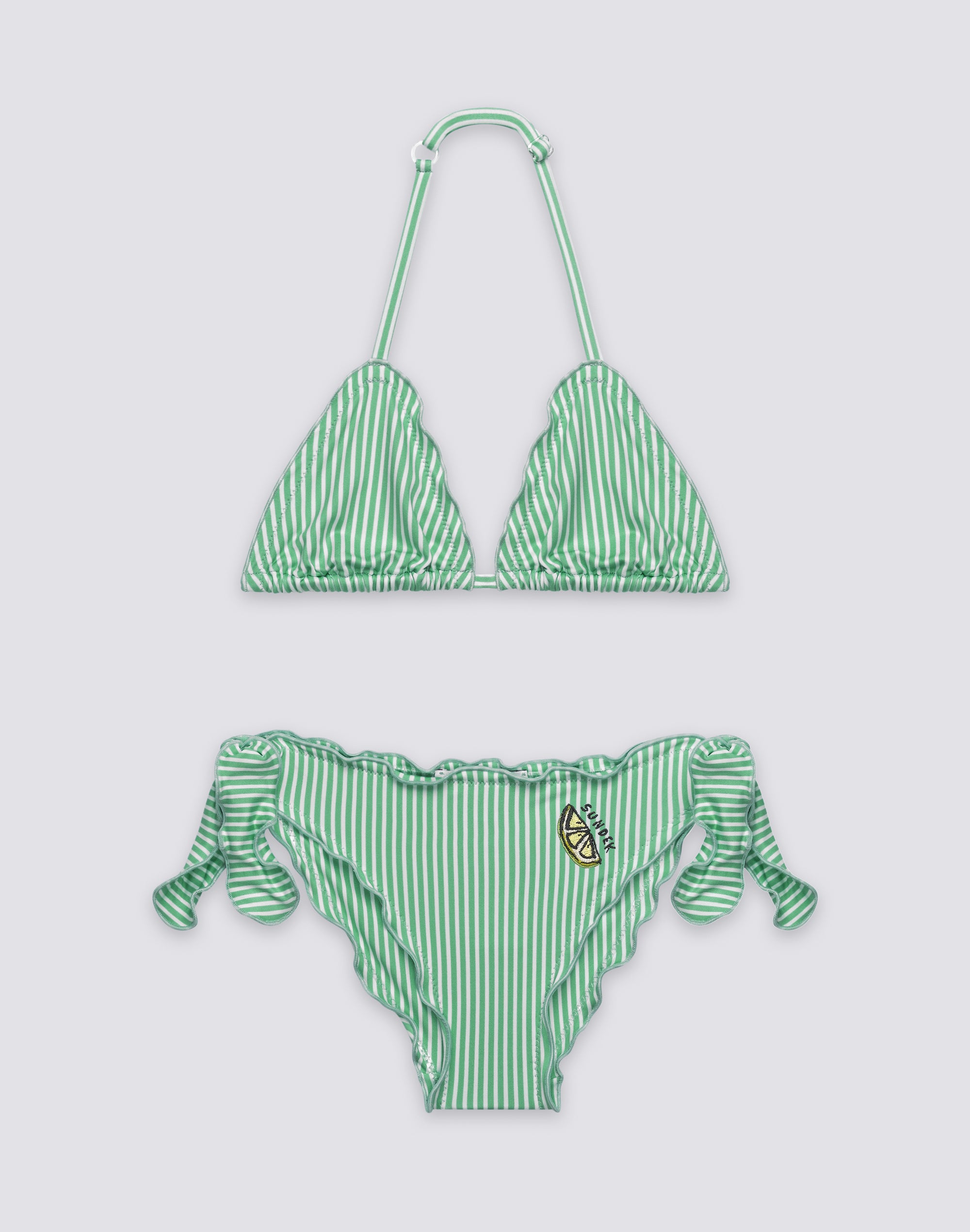 sundek-jennifer-mini-magnolia-bikini-bambina-juicy-stripes-con-ricamo-frutta image 1