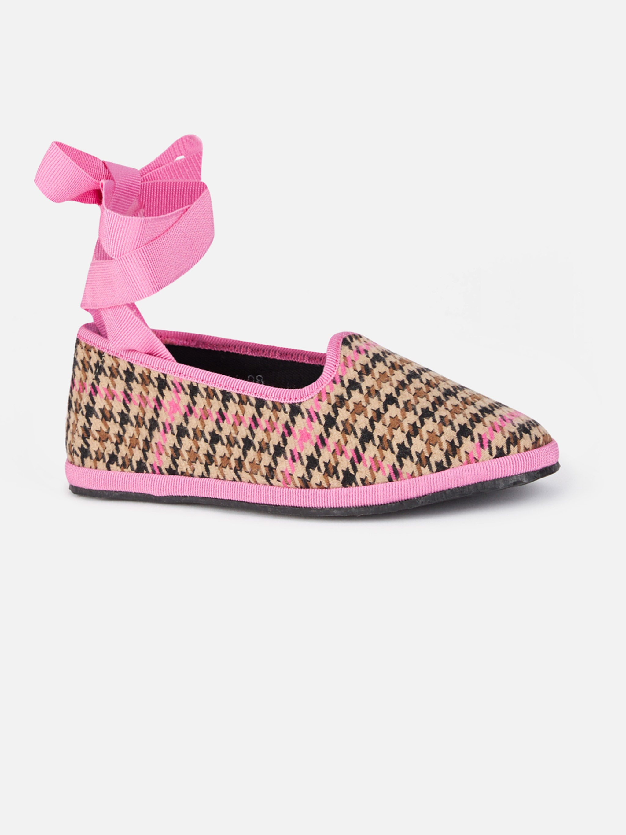 mc2-saint-barth-my-chalom-mocassini-pantofola-bambina-pied-de-poule-marrone-spec image 1