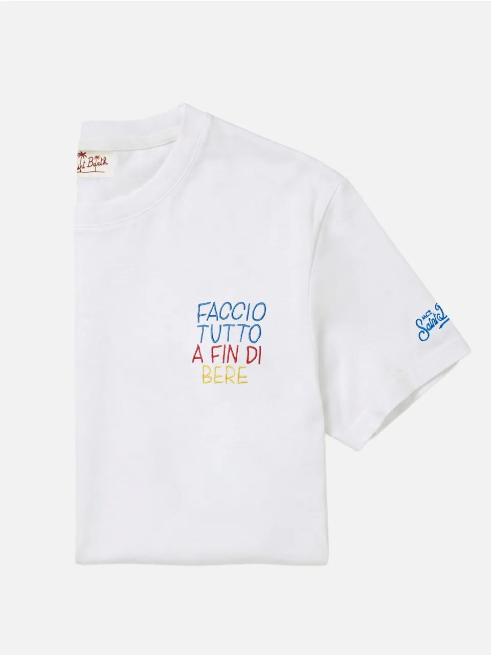 mc2-saint-barth-t-shirt-portofino-bianca-uomo-faccio-tutto-a-fin-di-bere-special image 1