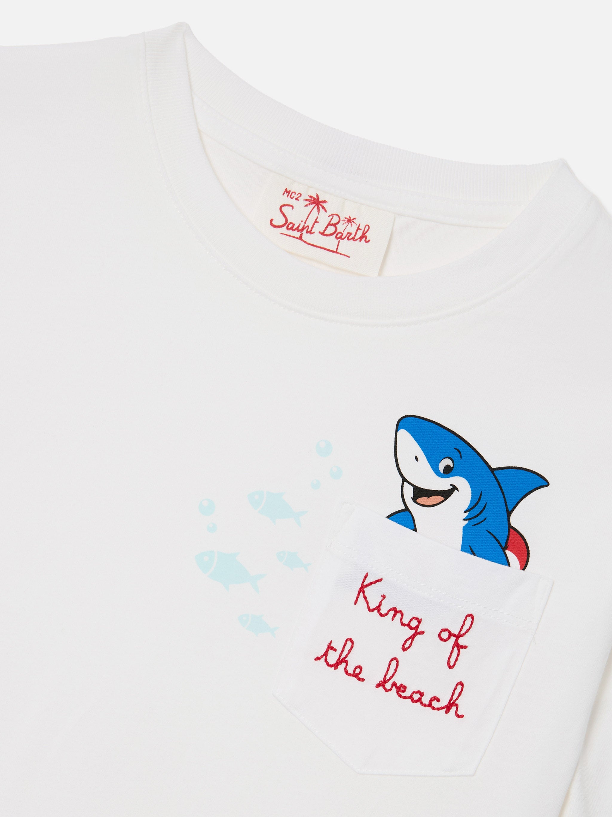 t-shirt-mc2-saint-barth-eddy-bambino-bianca-con-taschino-e-ricamo-king-of-the-be image 2